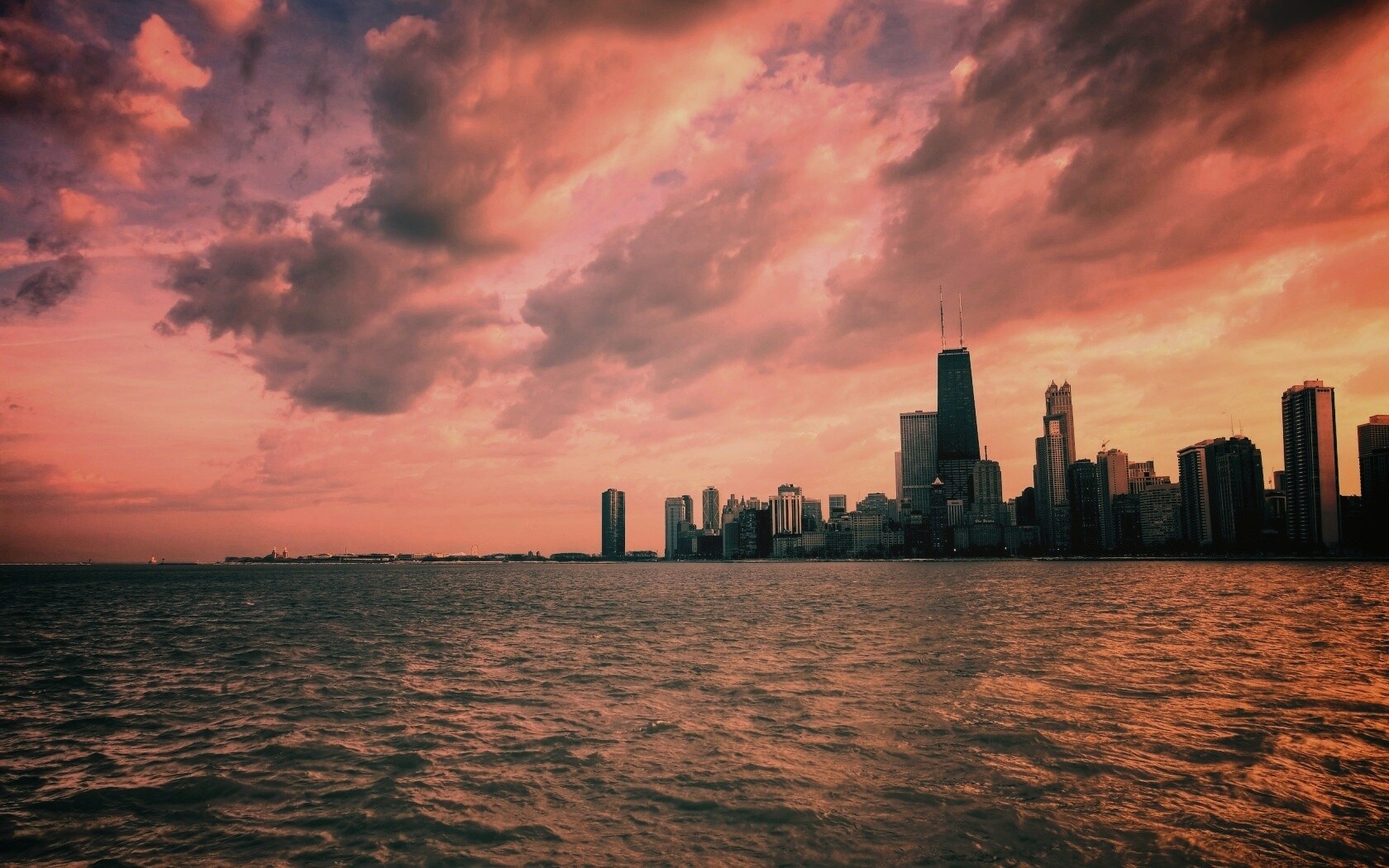 Вид на Чикаго обои