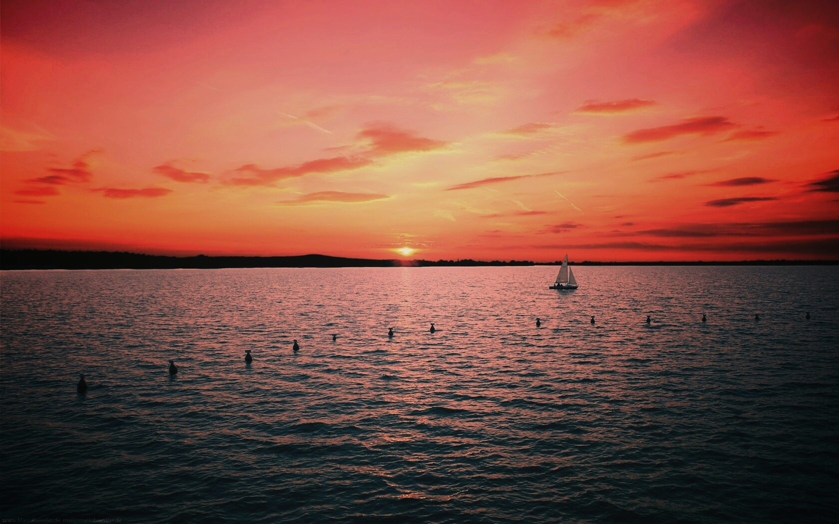 Морской закат обои