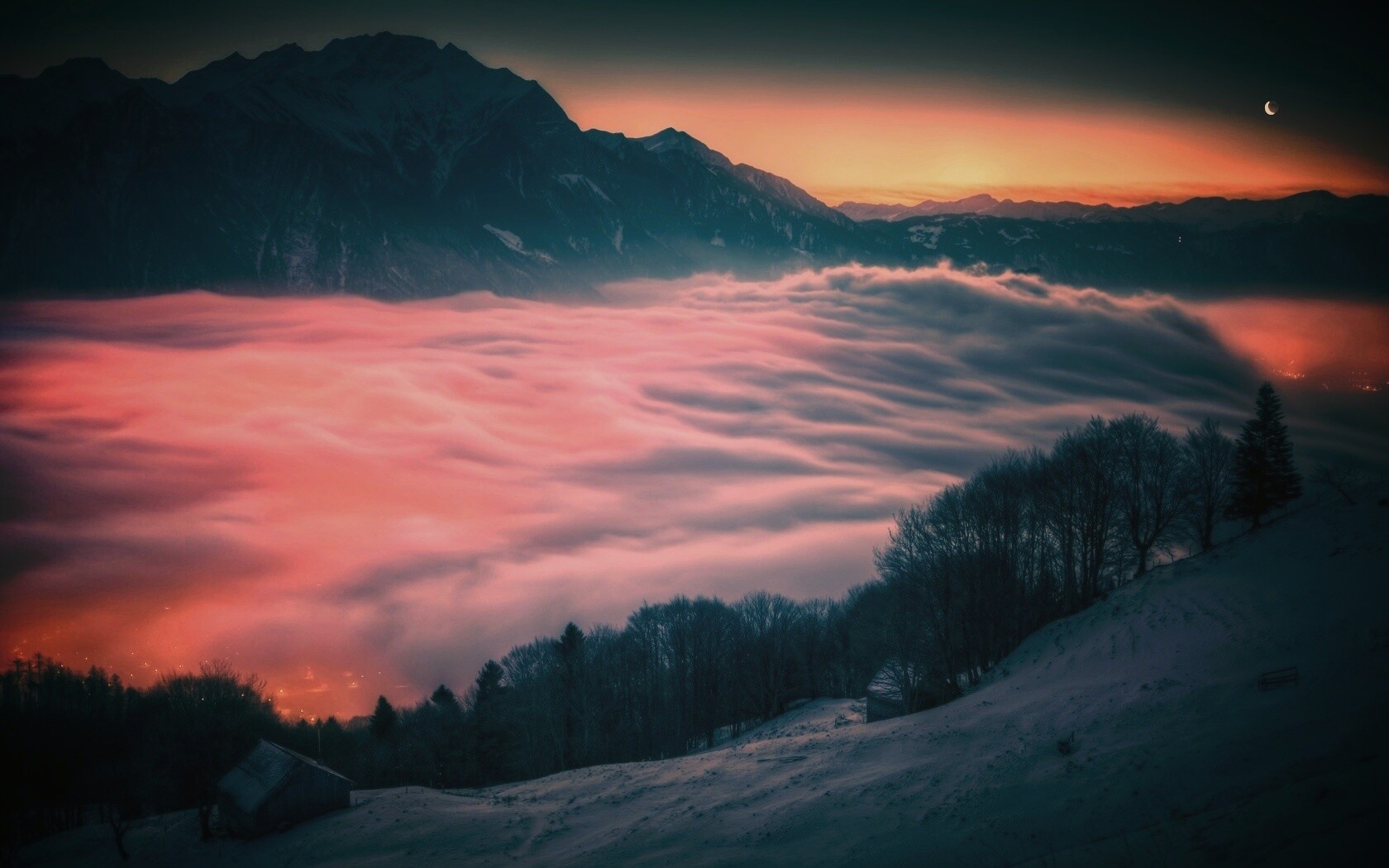 Туман в долине обои