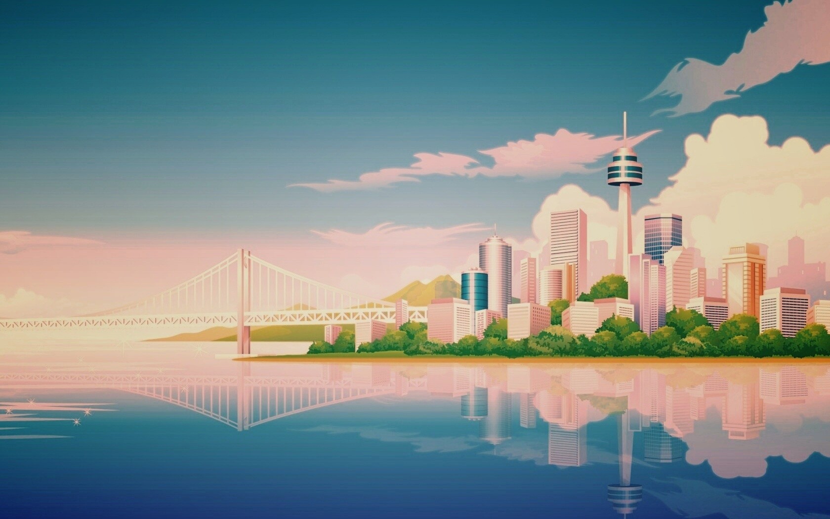 Рисунок города обои