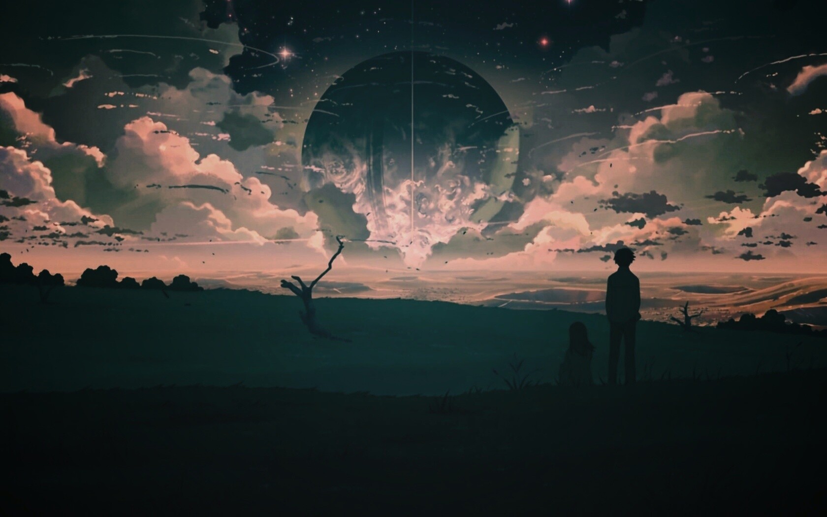 Кадр из творения Макото Синкая обои