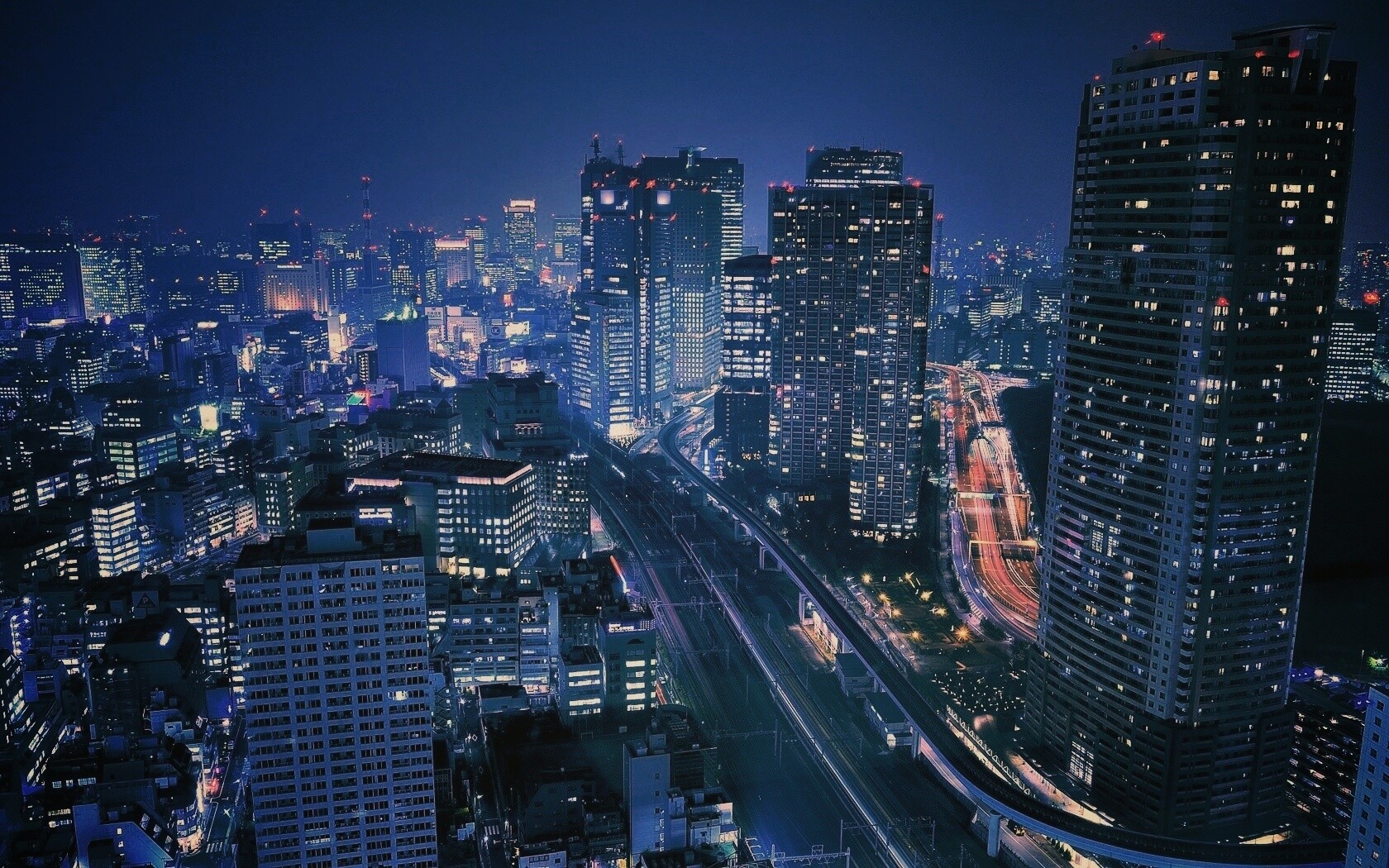 Ночной город обои