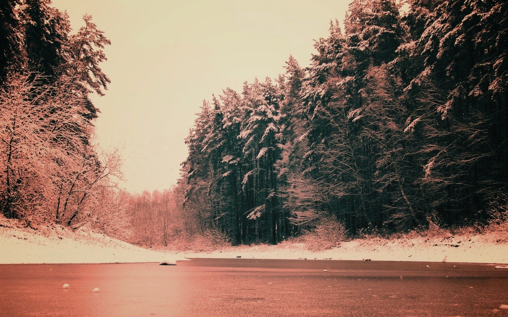 Зимняя дорога обои