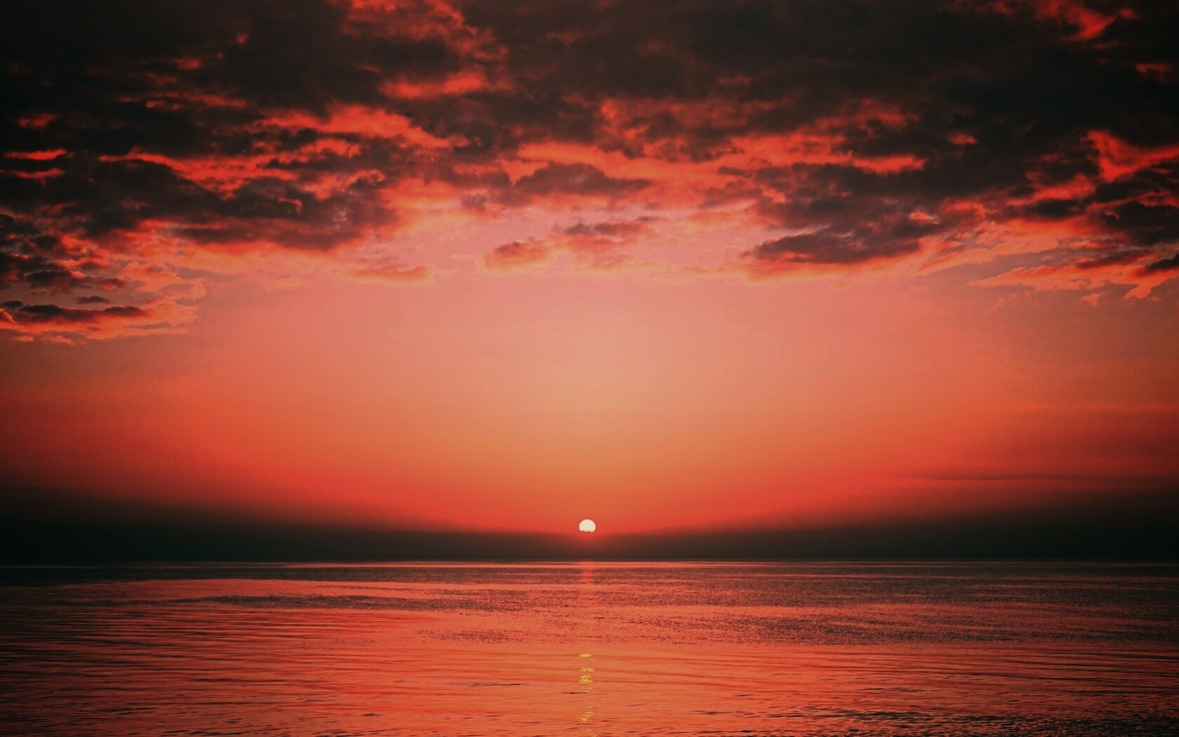 Багровый закат обои