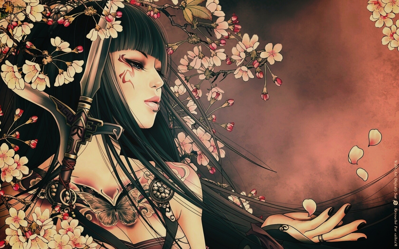 Элегантная девушка с оружием обои