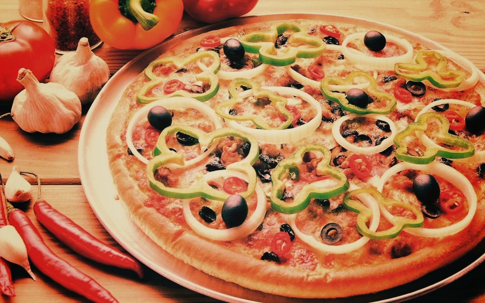 Пицца с паприкой обои