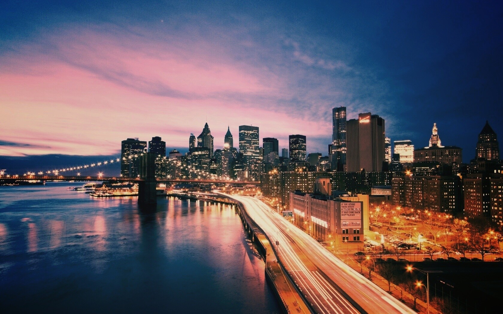 Город светит окнами в ночи обои