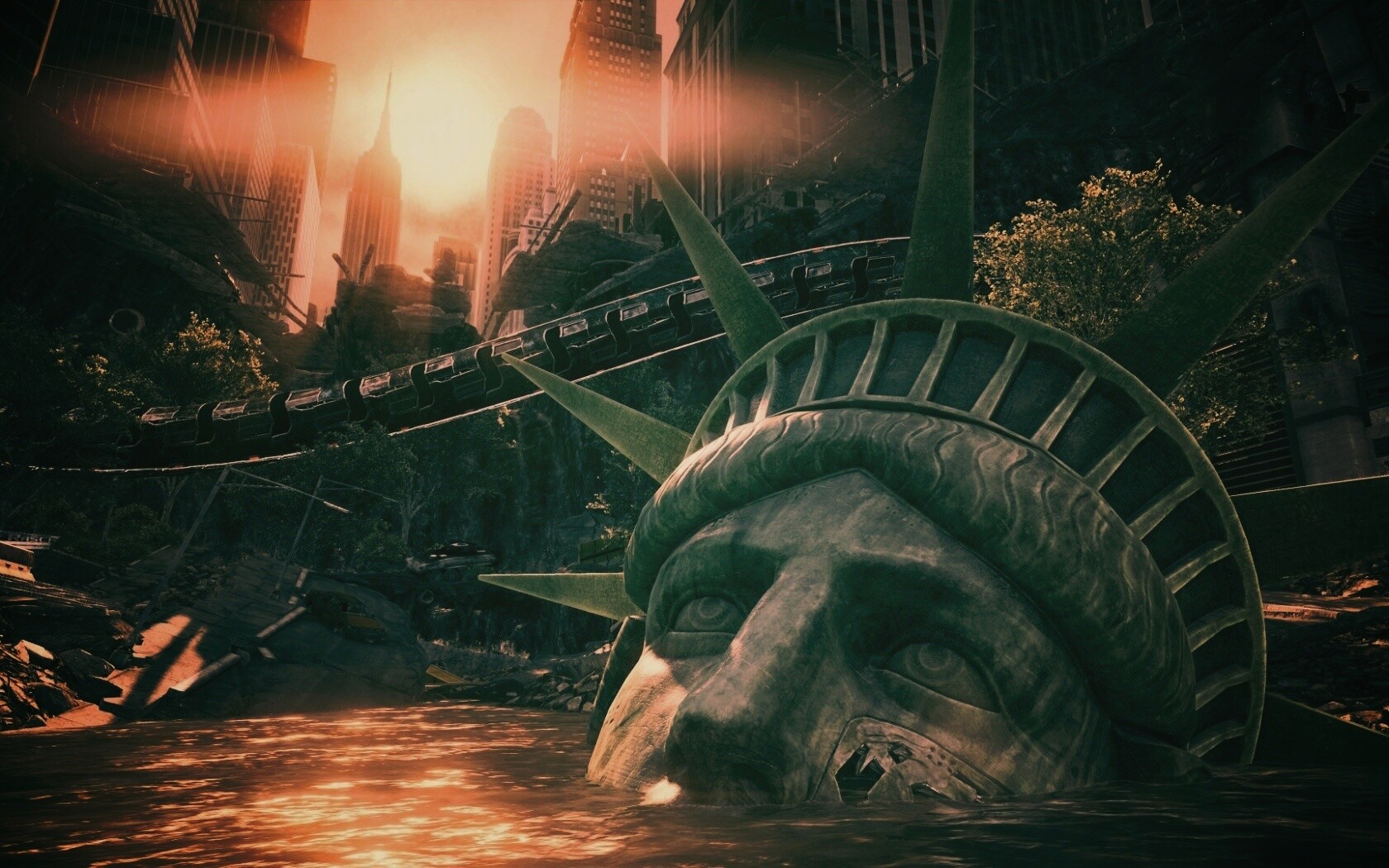 Руины статуи свободы в Crysis обои