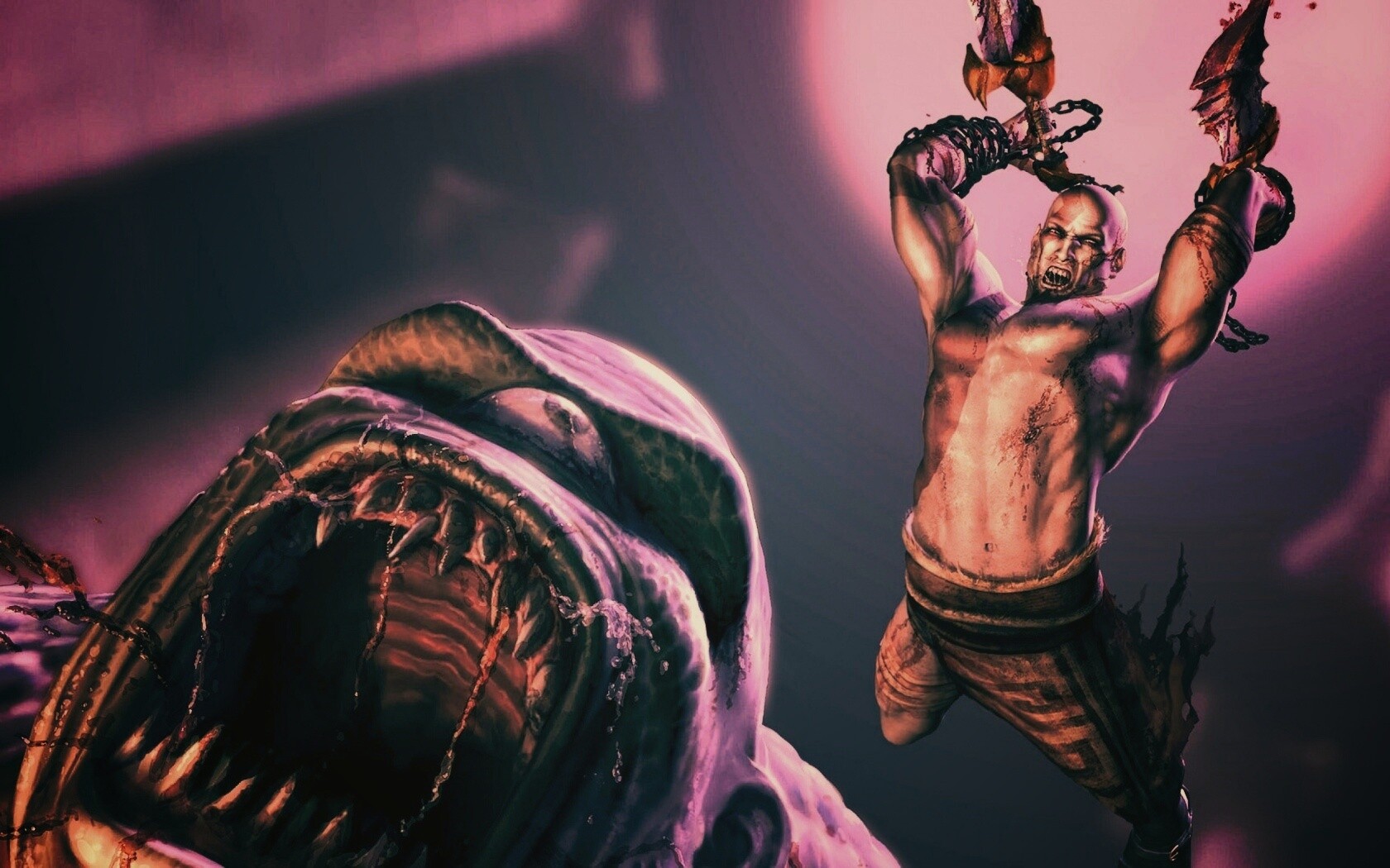 Кратос против монстра обои