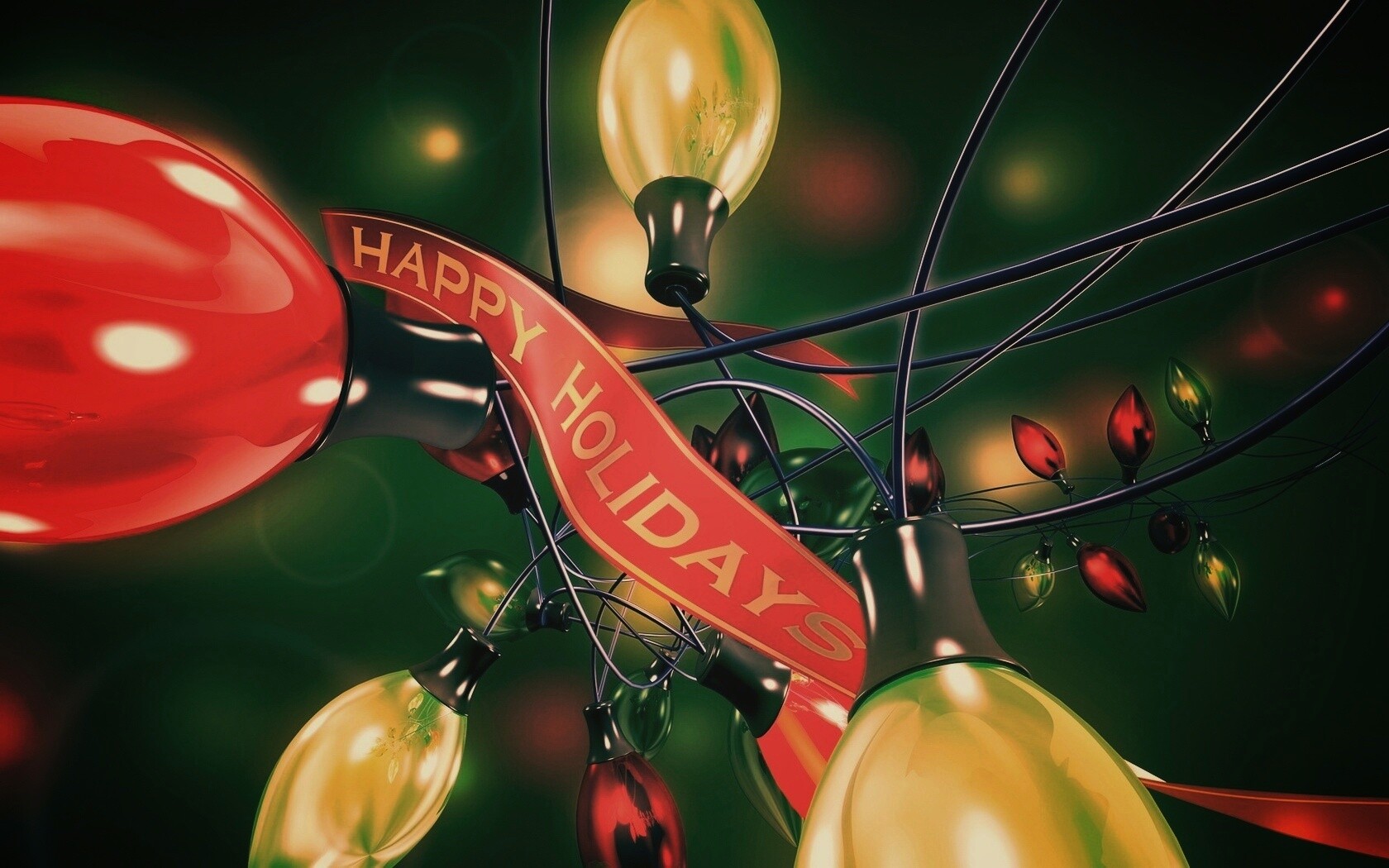 Гирлянда в 3D обои