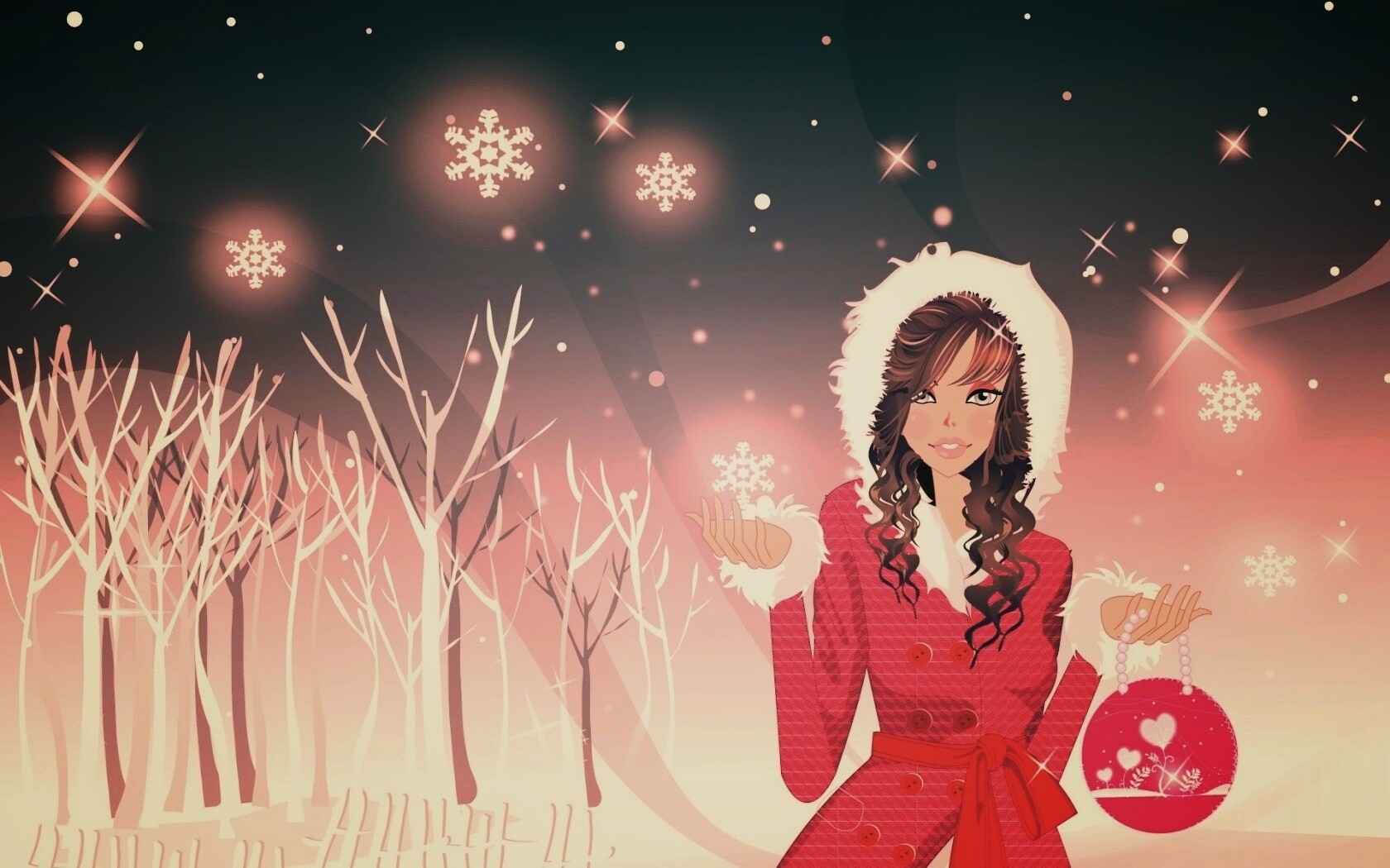 Модный новый год обои