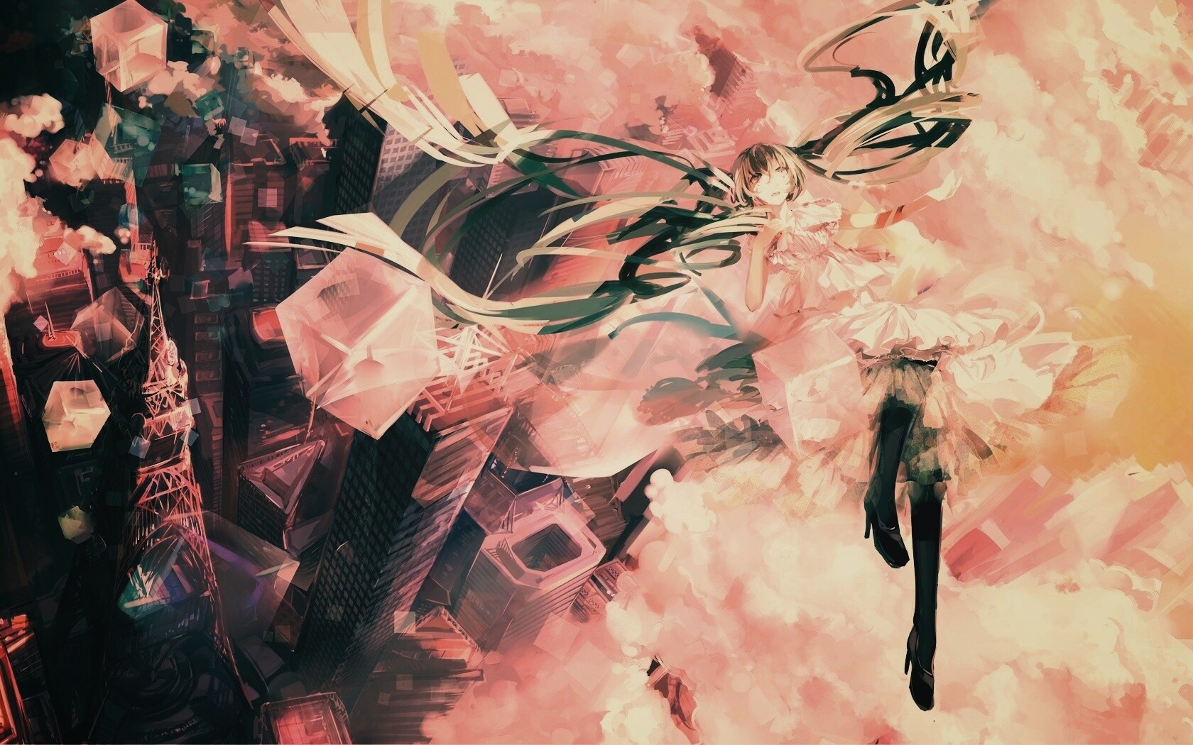 Hatsune Miku в небе обои