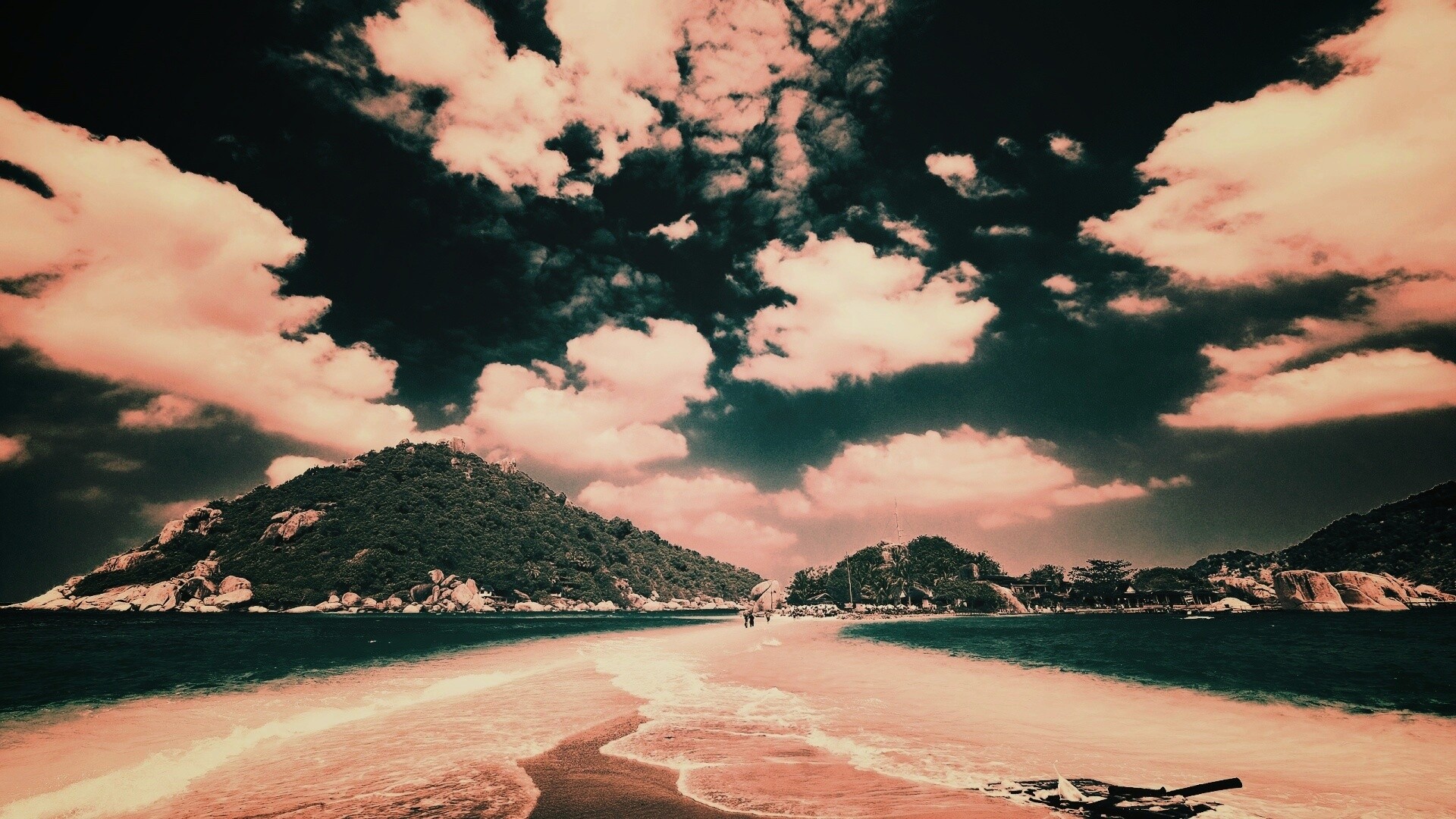 Двойное море обои