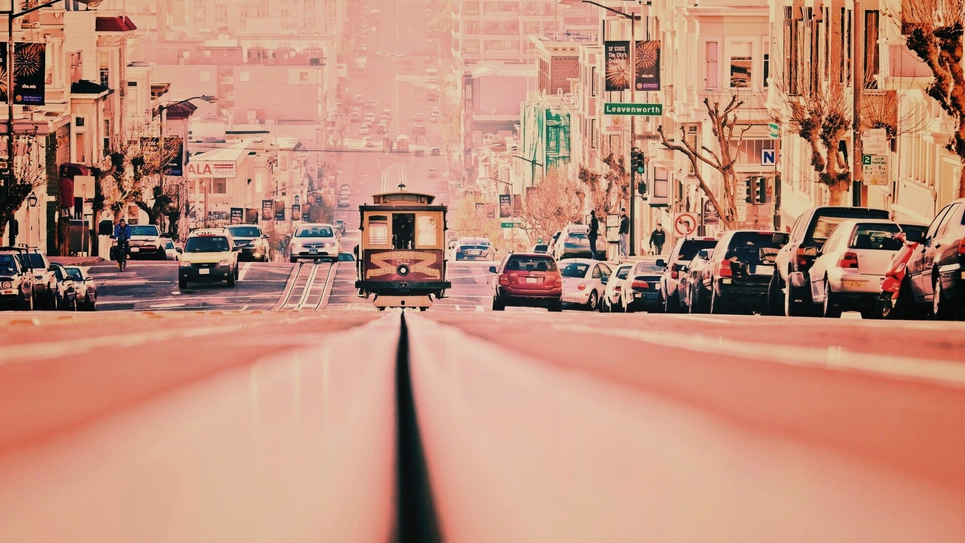 Утро в городе обои