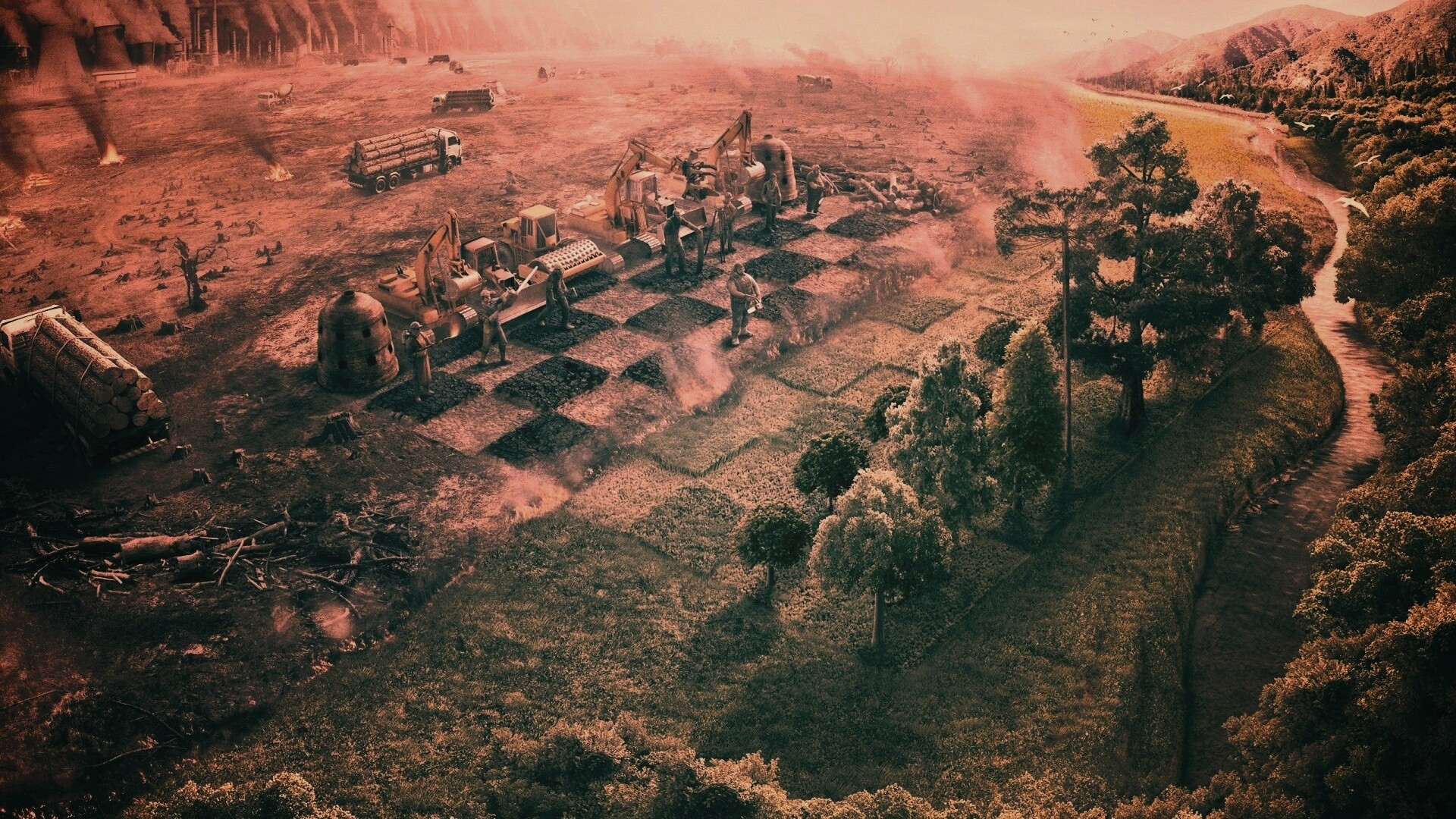 Цивилизация против природы обои