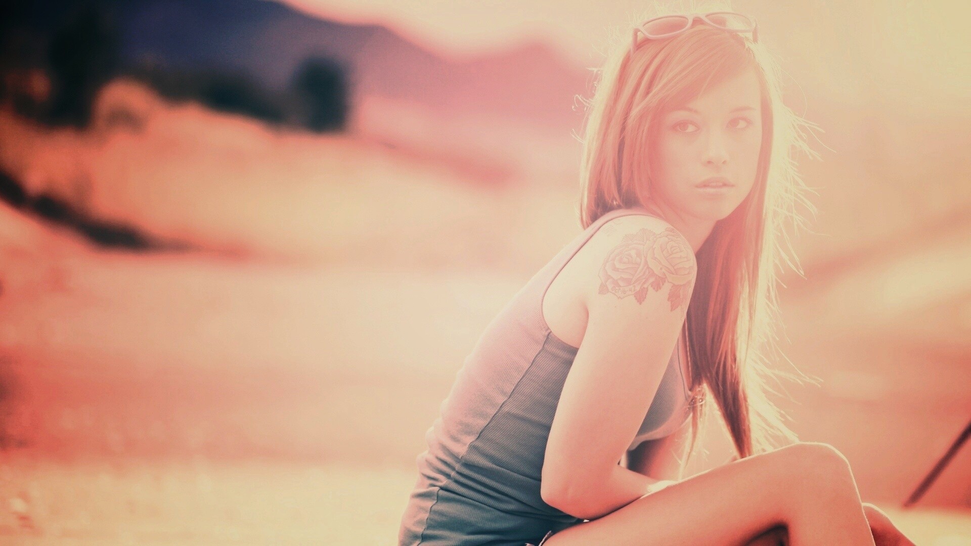 Синяя кофточка обои