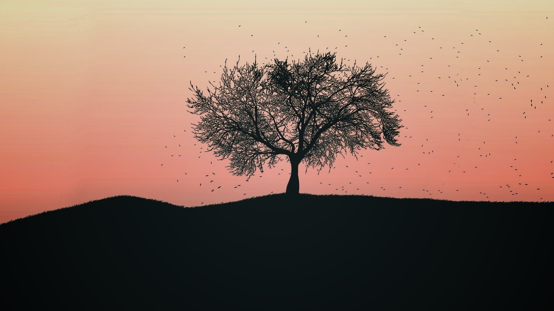 Черное дерево обои