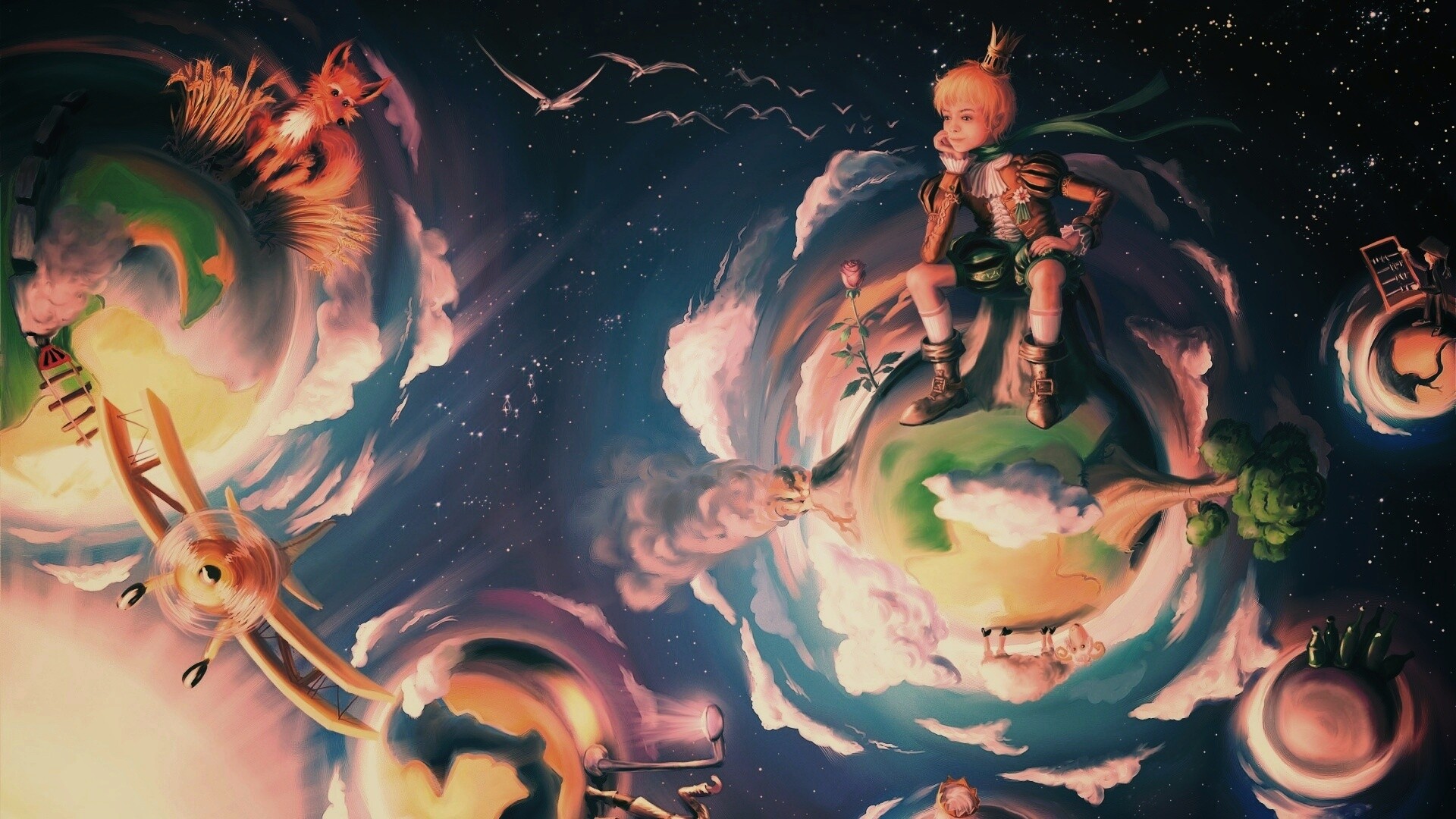 Арт на сказку Маленький Принц обои