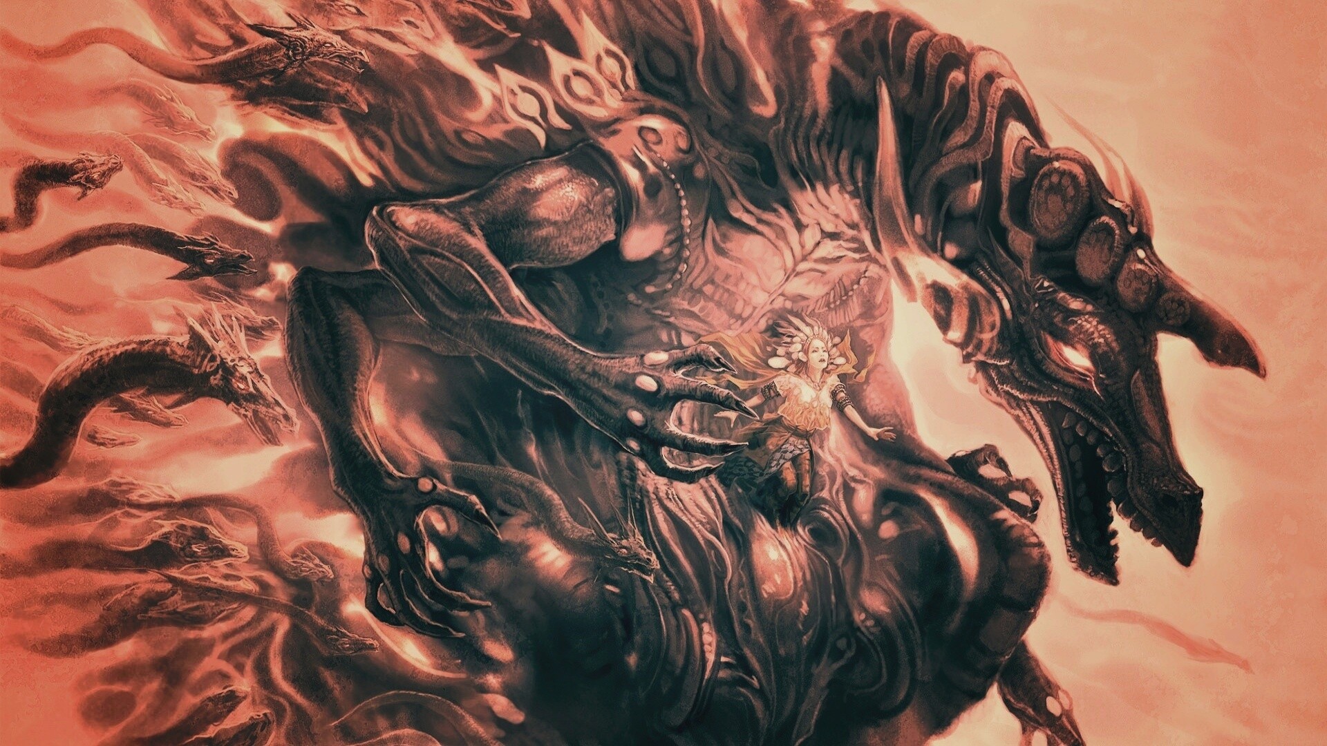 Демон похищающий девушку обои