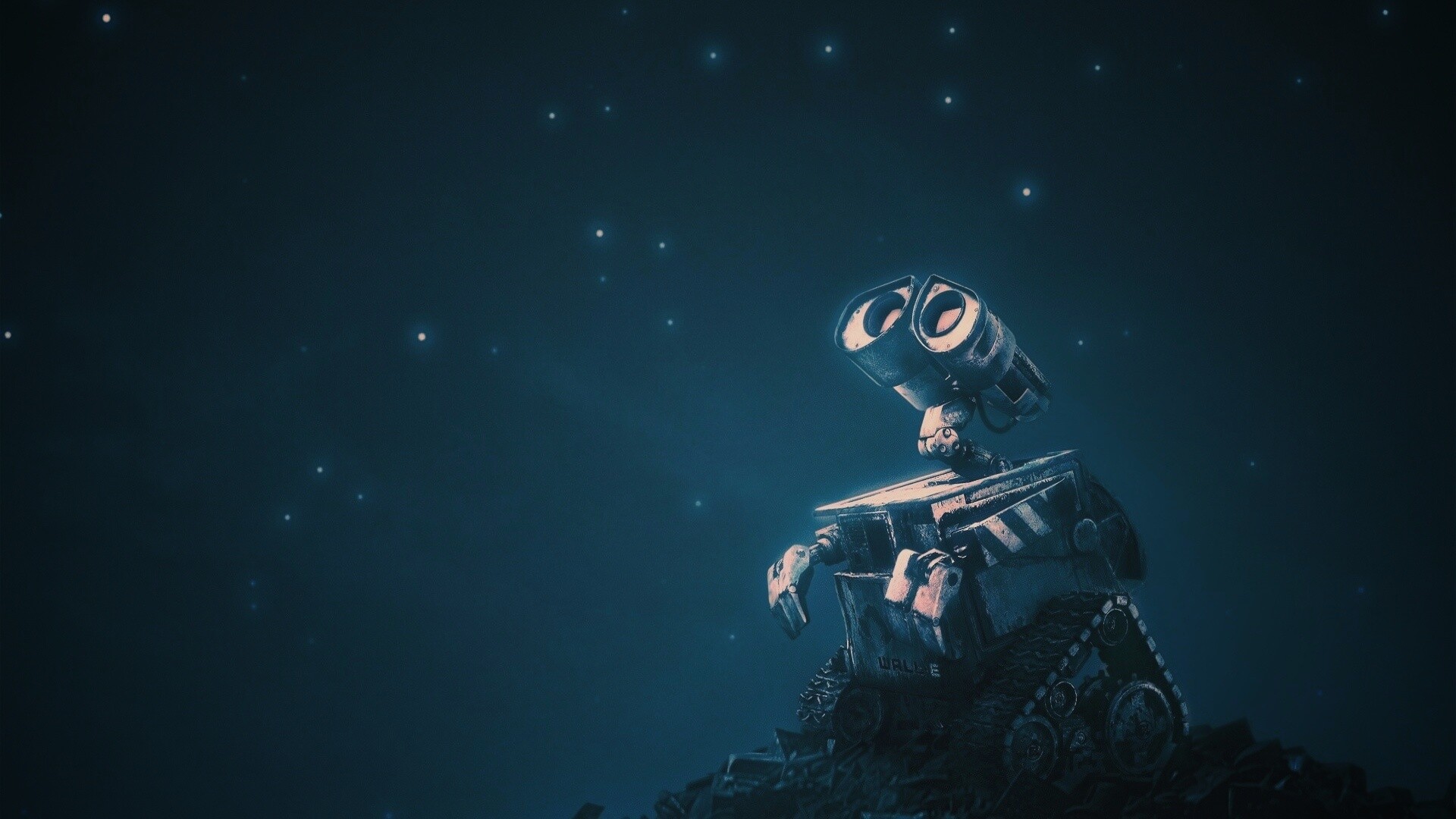 Валли смотрит на звезды обои