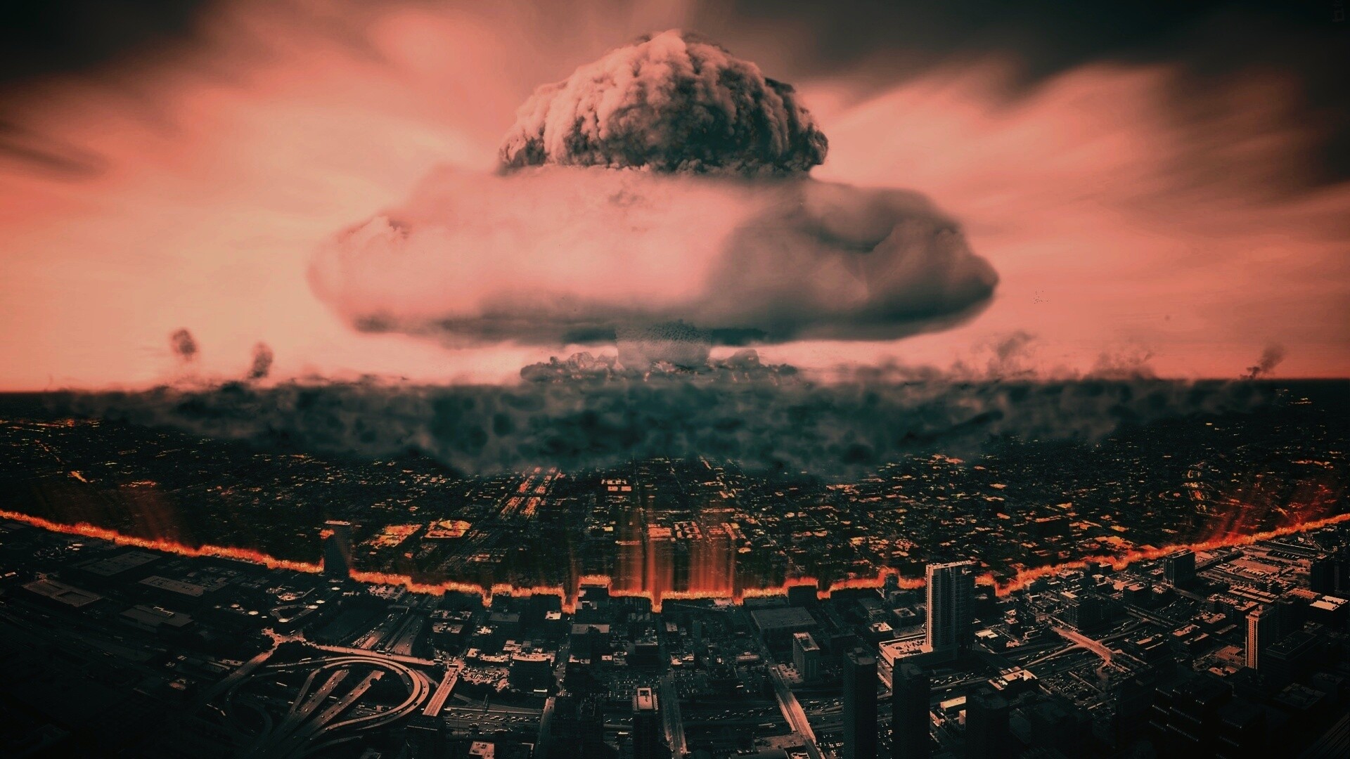 Ядерный взрыв в городе обои