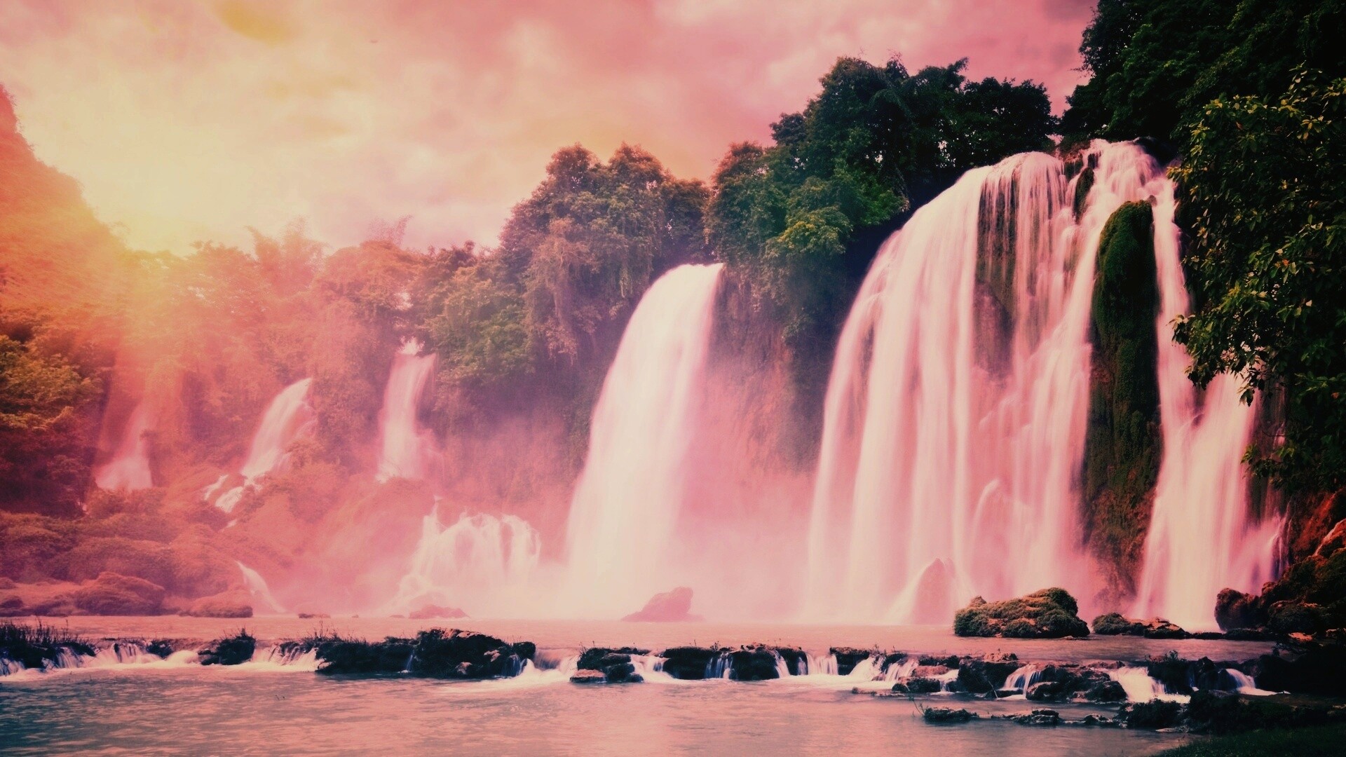 Водопады в джунглях обои