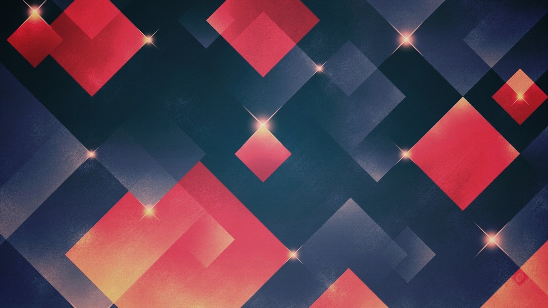 Красные и синие ромбы обои