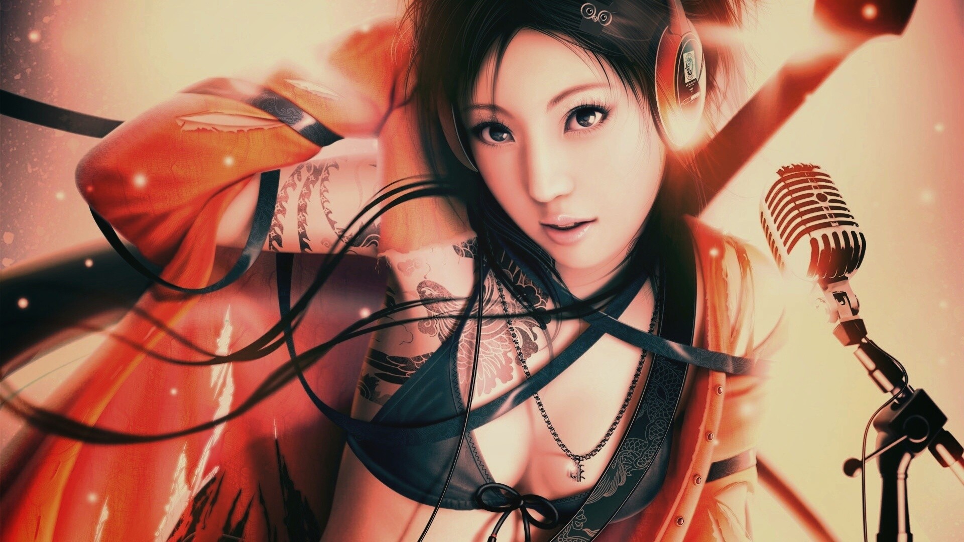 Поющая японка обои