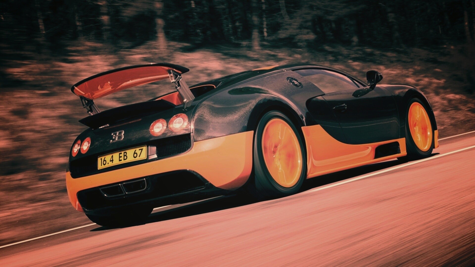 Оранжево-черный Бугатти обои