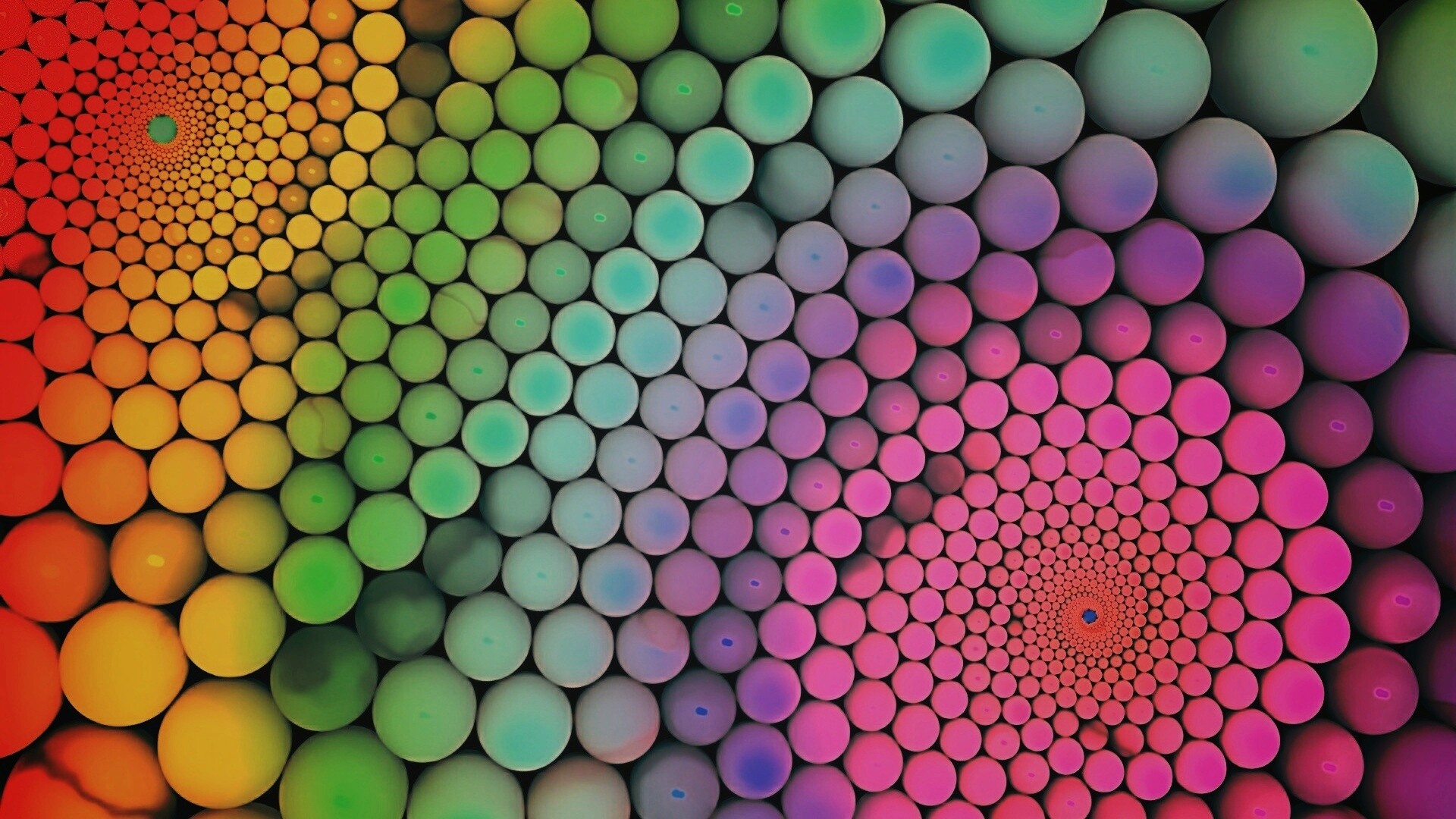 Радужные спирали из шариков обои