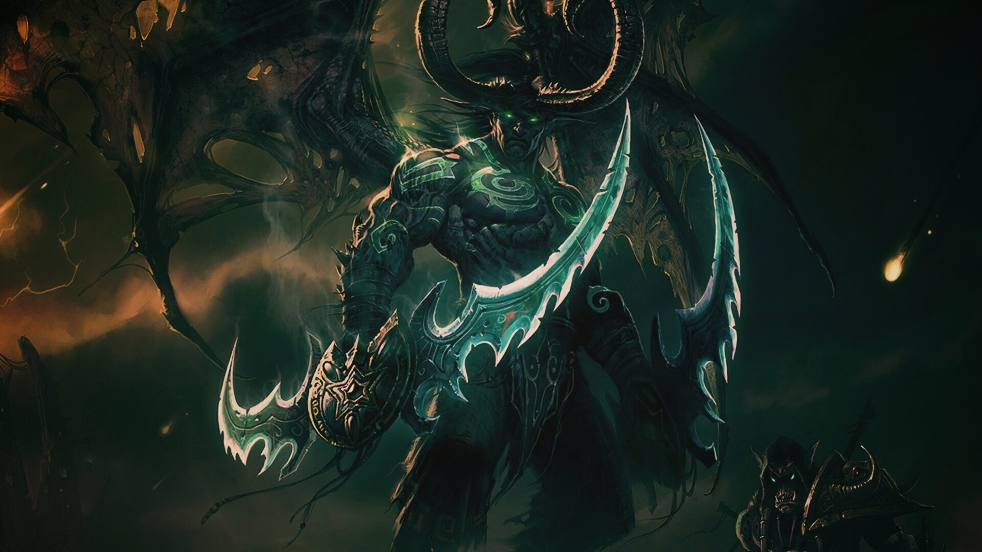 Иллидан с клинками обои