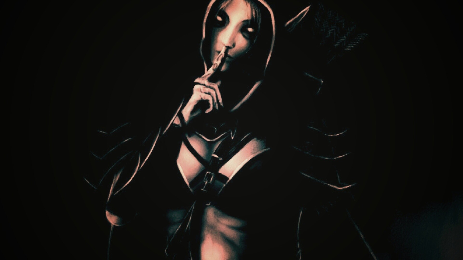 Ночная эльфийка призывает к тишине обои