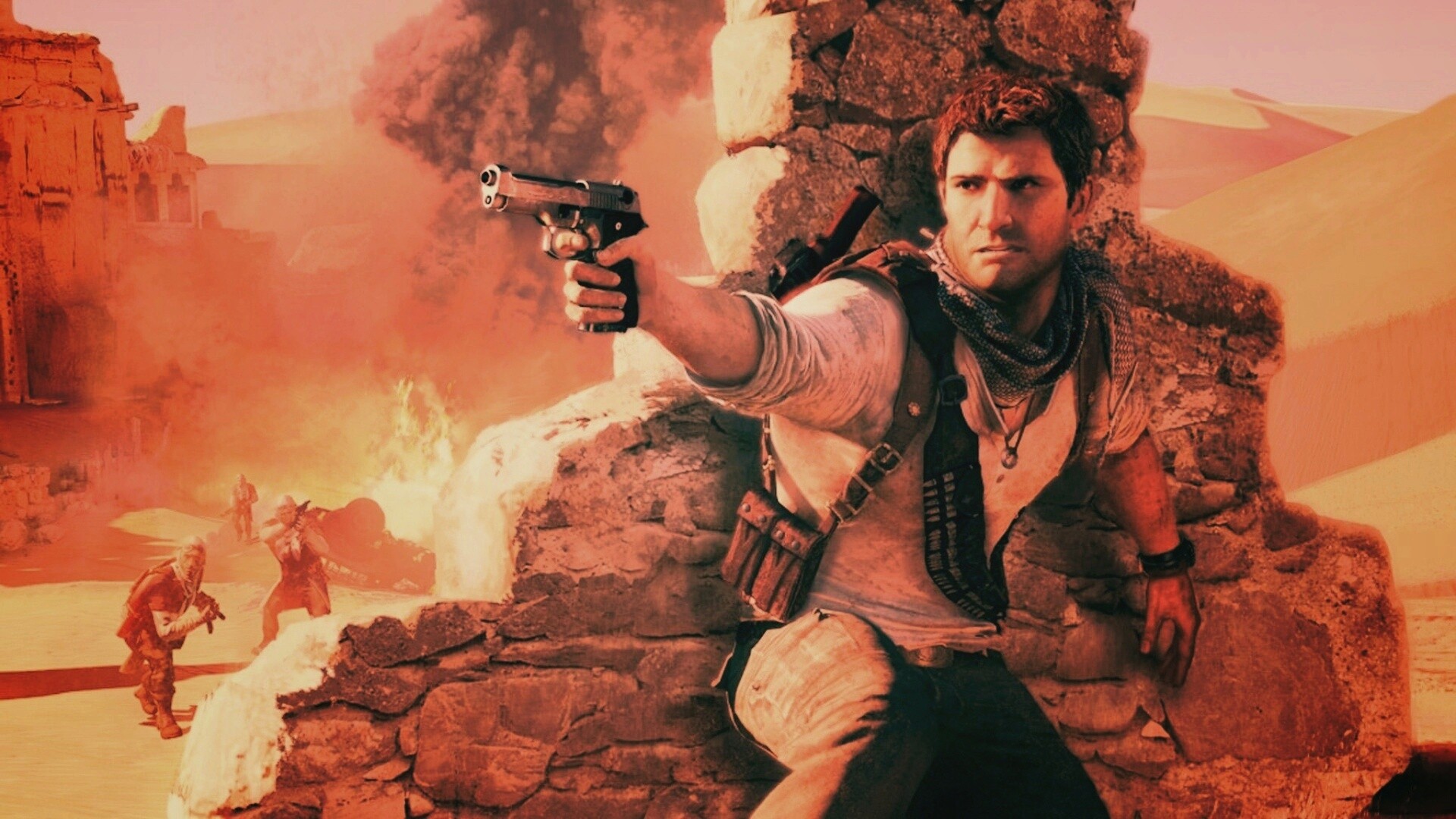 Бой в пустыне обои