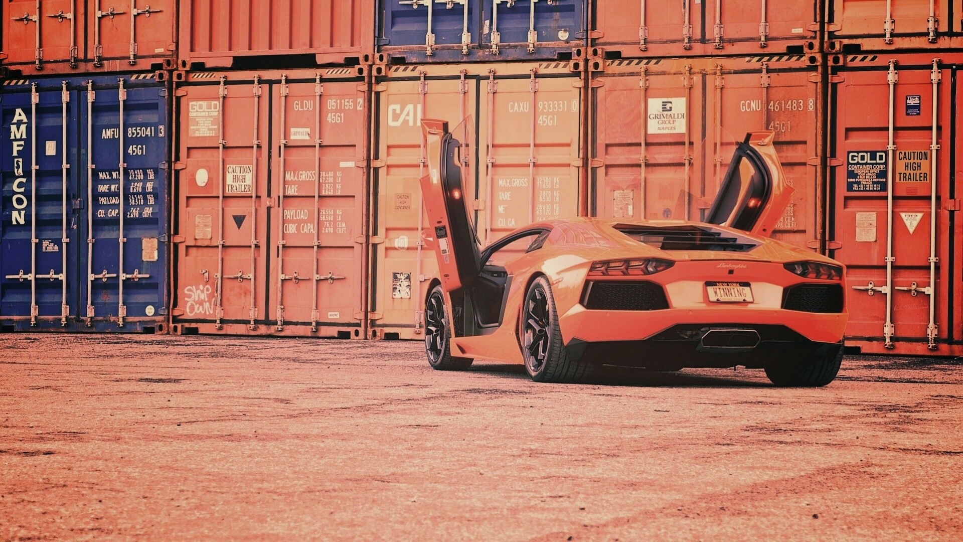 Оранжевый Авентадор обои