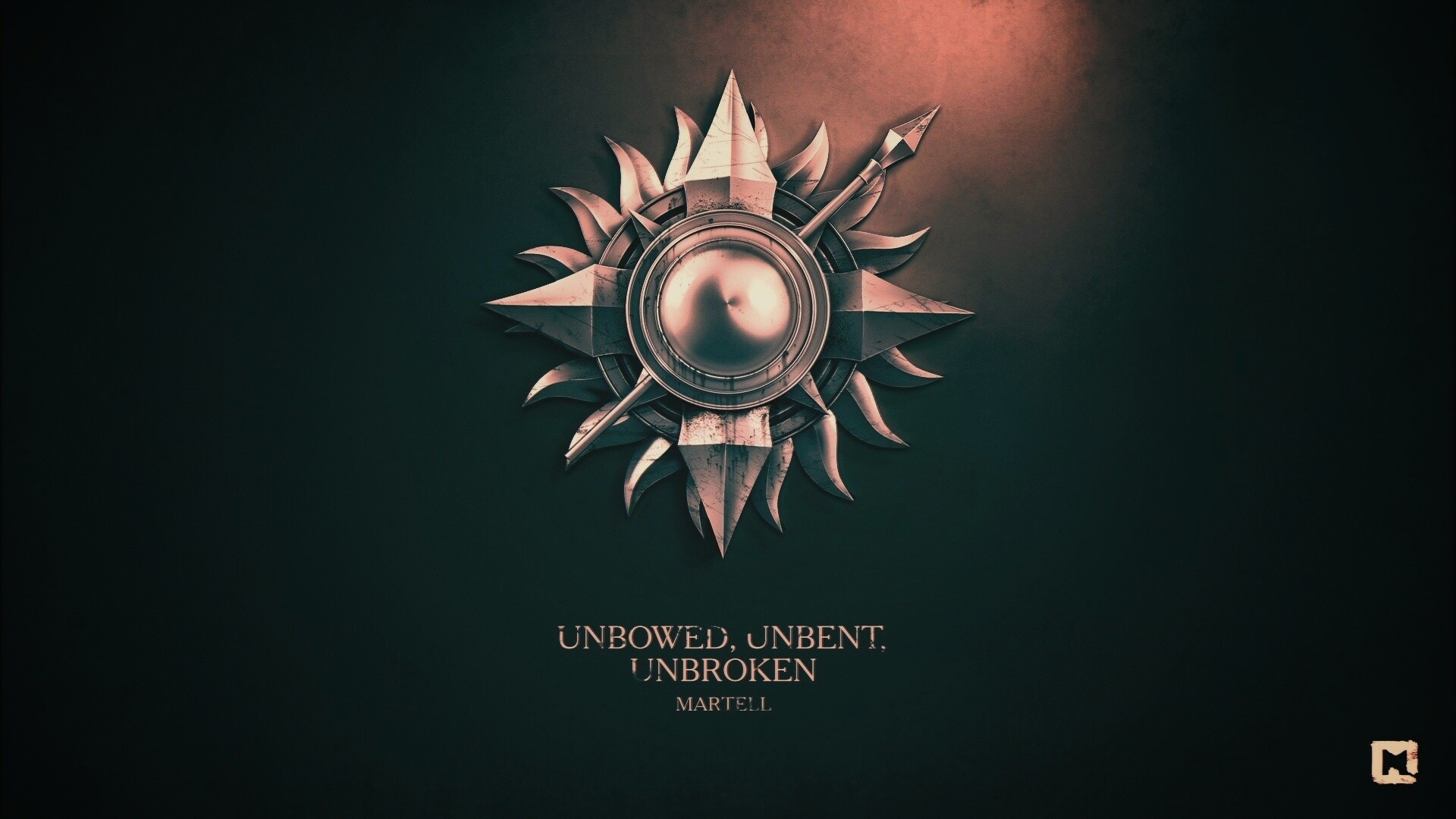 Металлический герб дома Мартелл обои