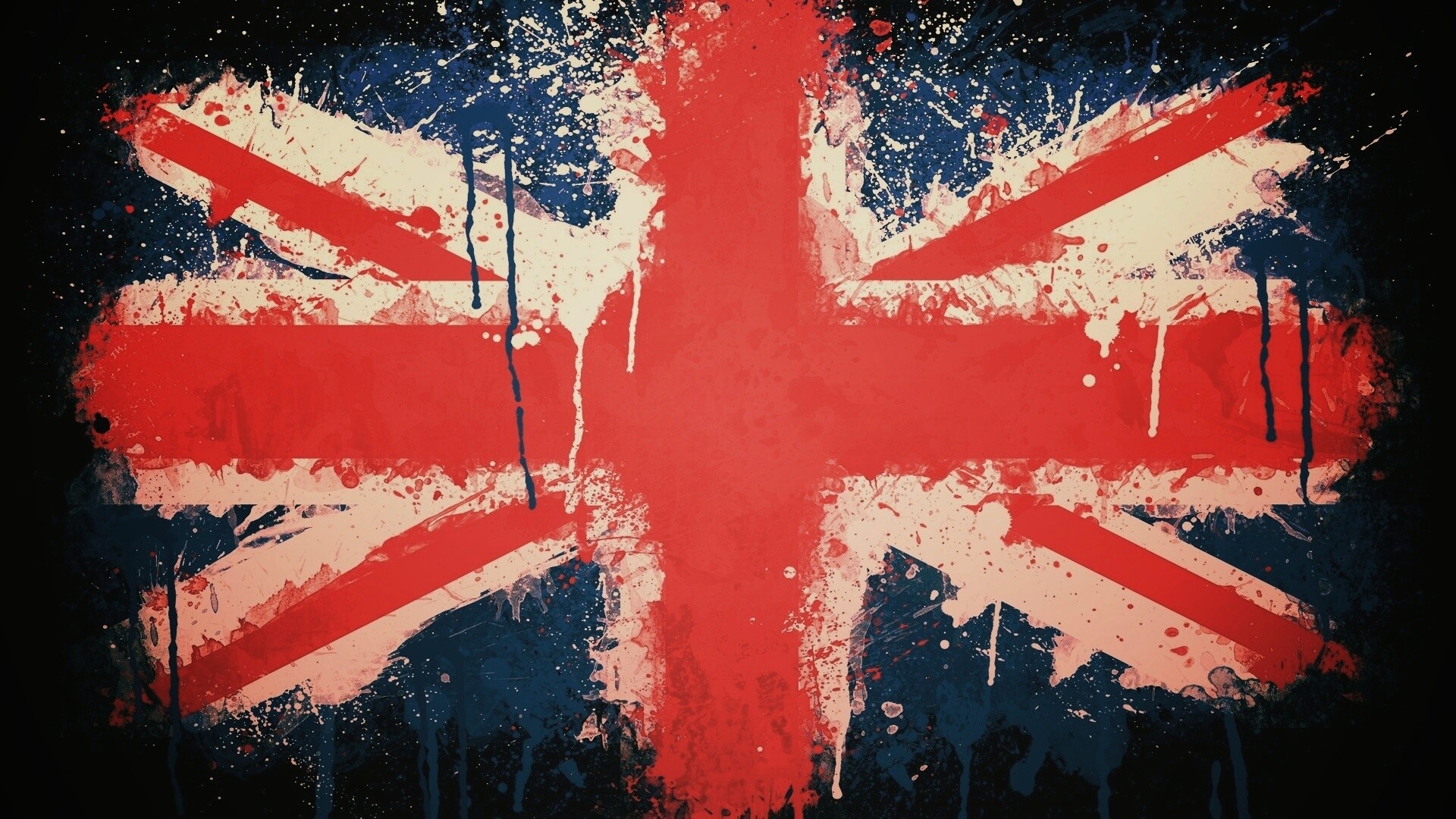 Британский флаг нарисованный краской обои