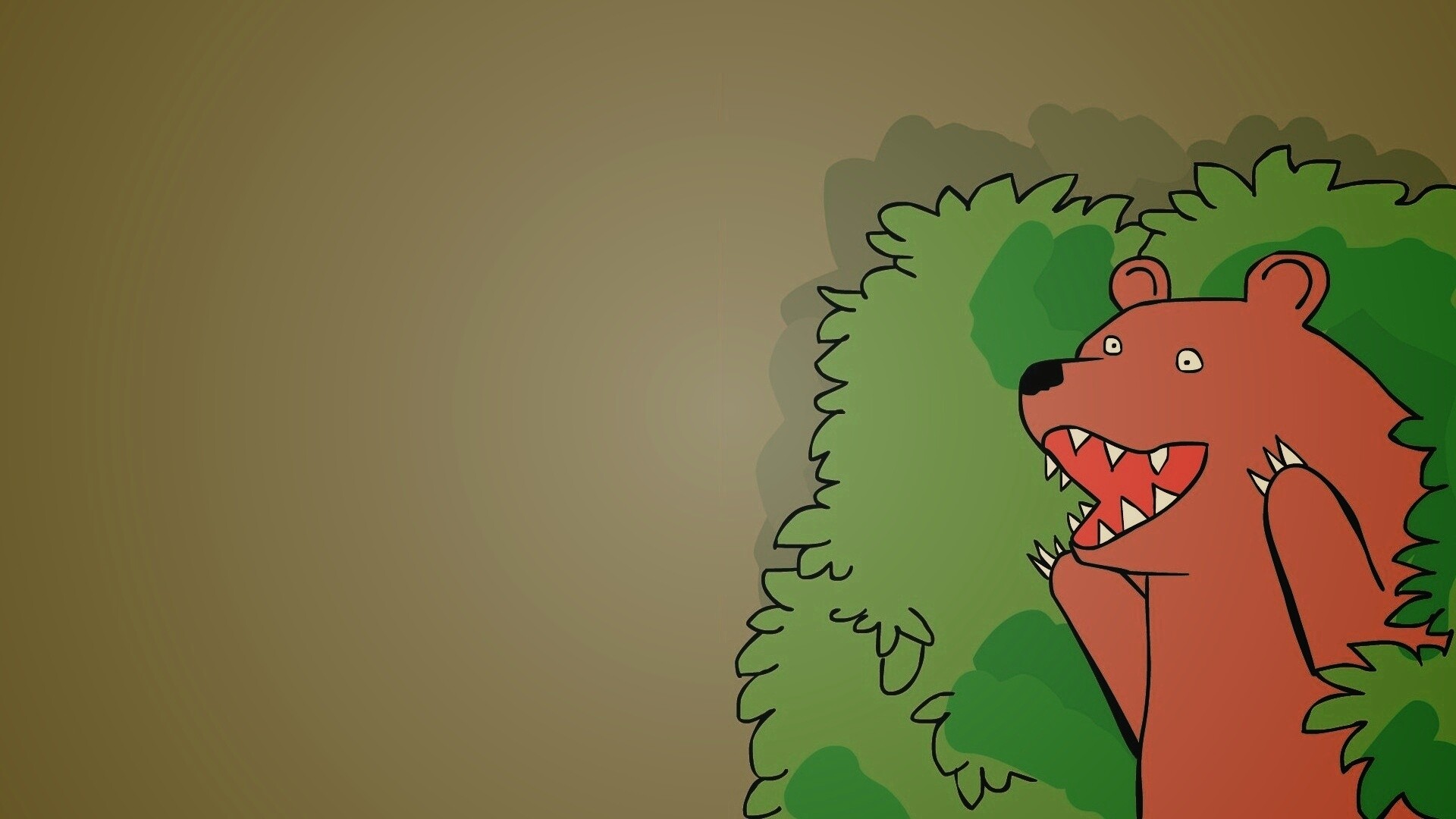 Медведь в кустах обои