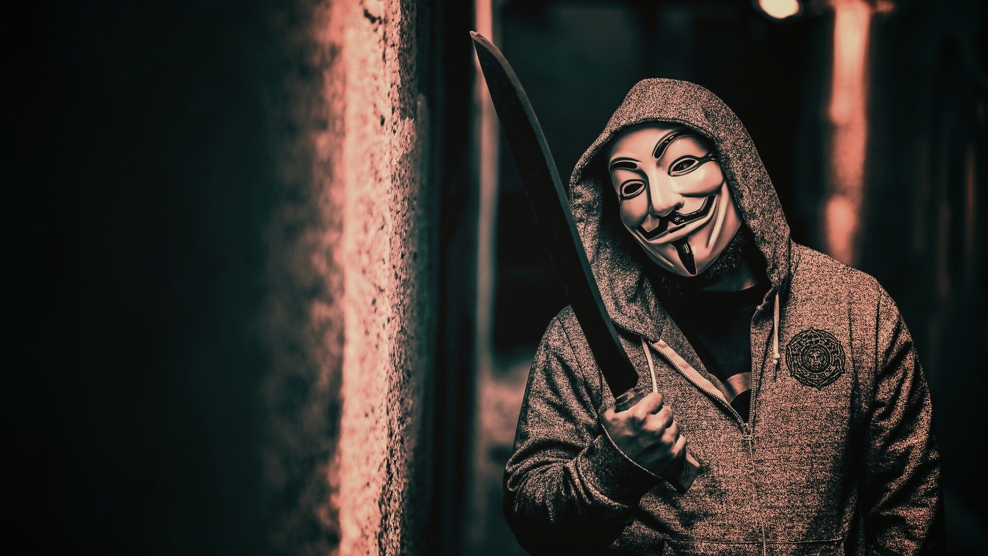 Человек в маске анонимуса обои