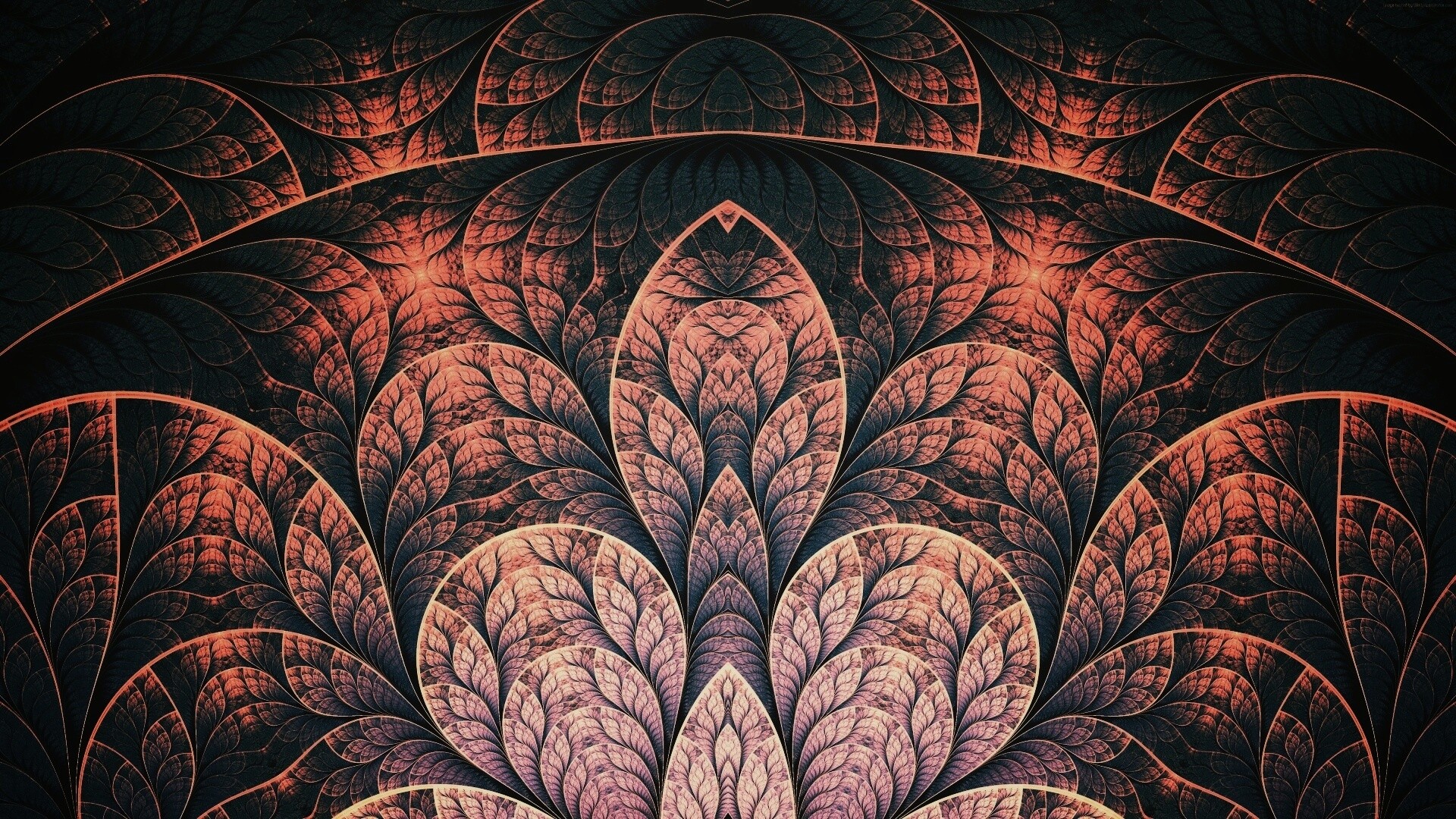 Фрактальные листья обои