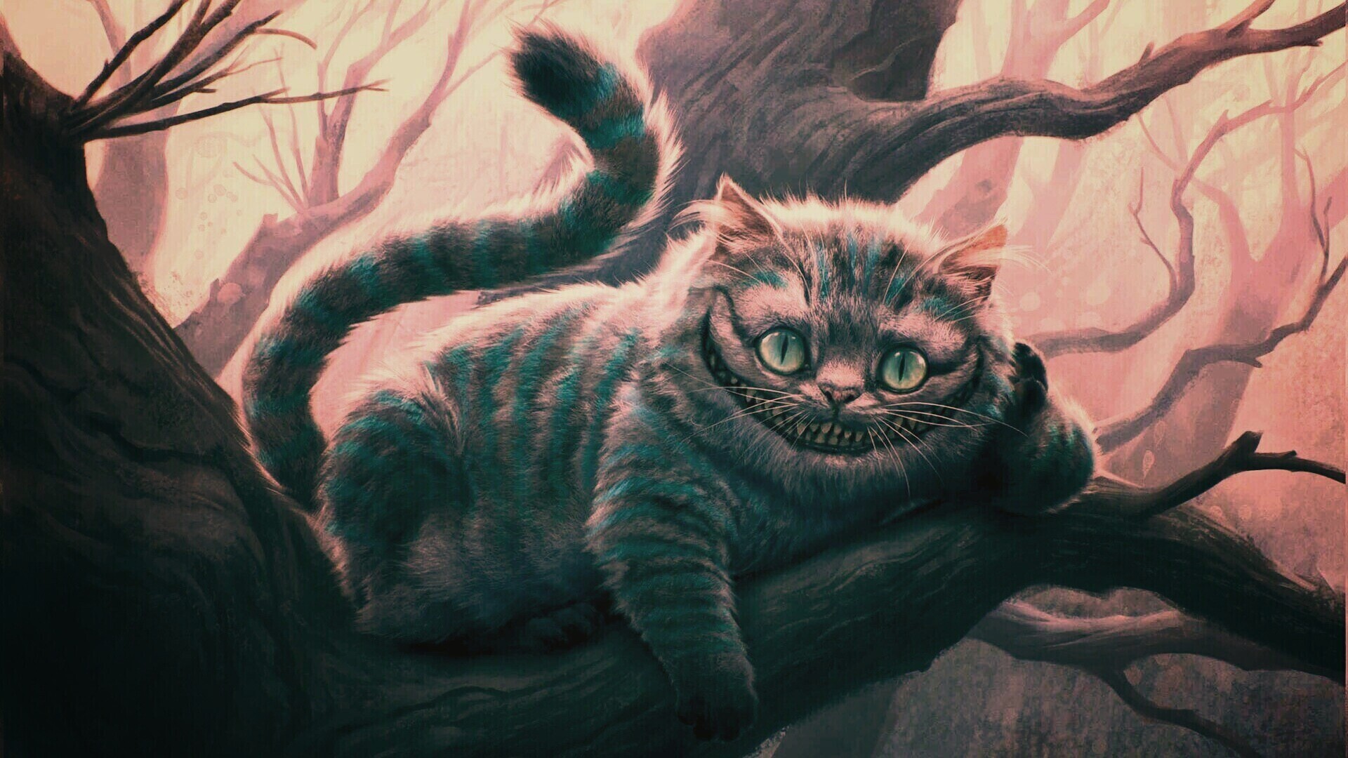 Чеширский кот обои