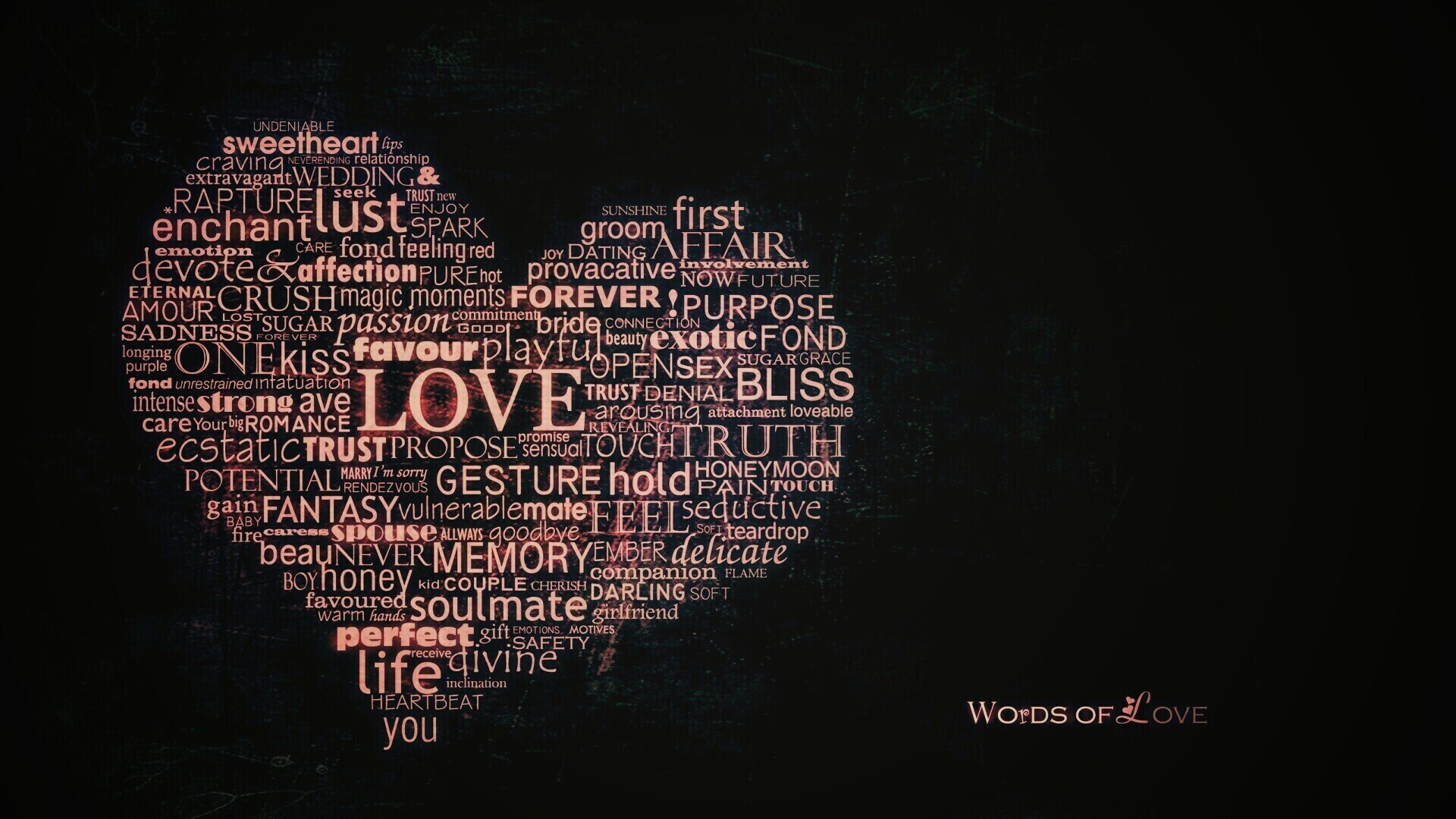 Слова любви обои