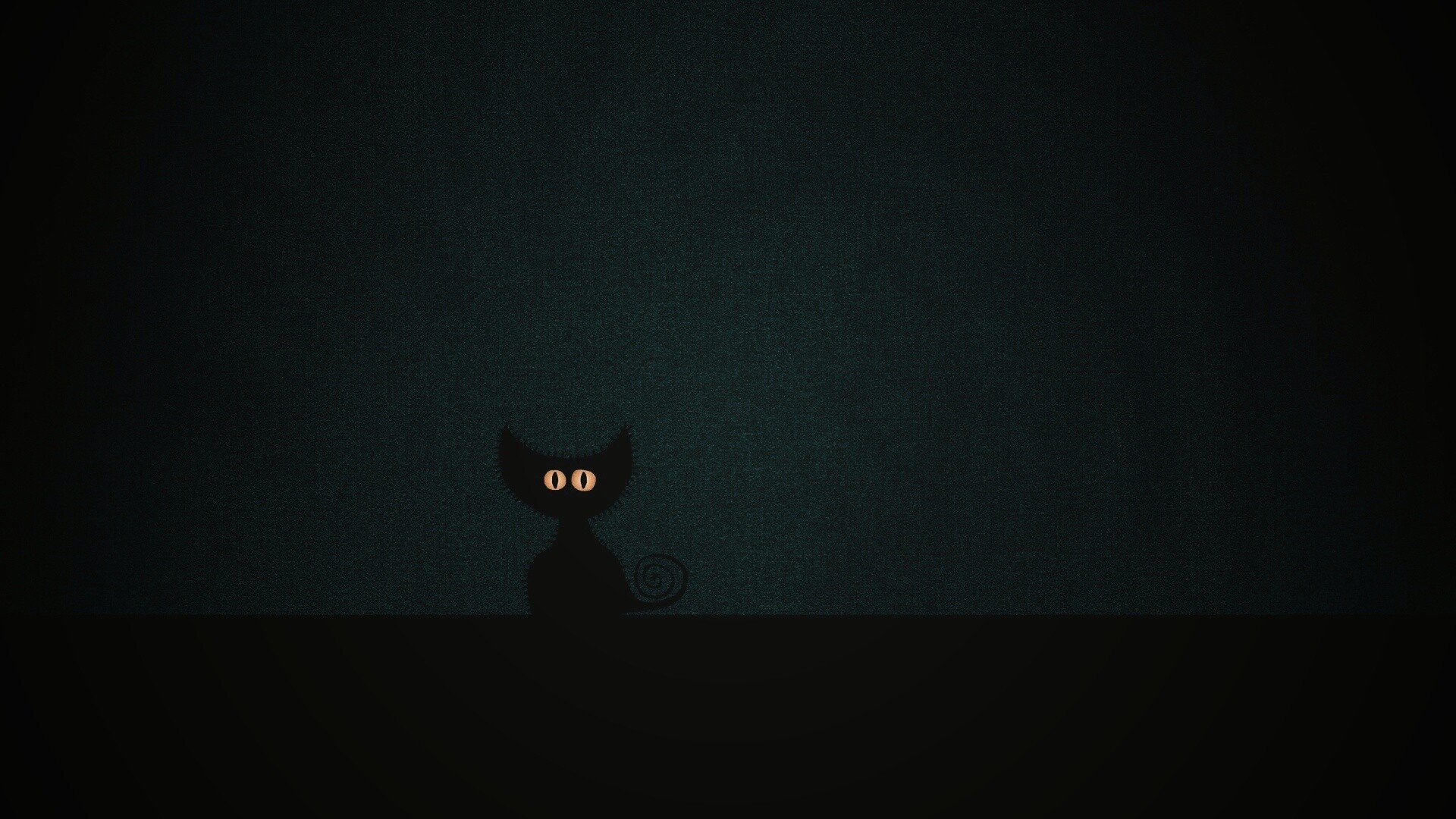 Чёрный кот в ночи обои
