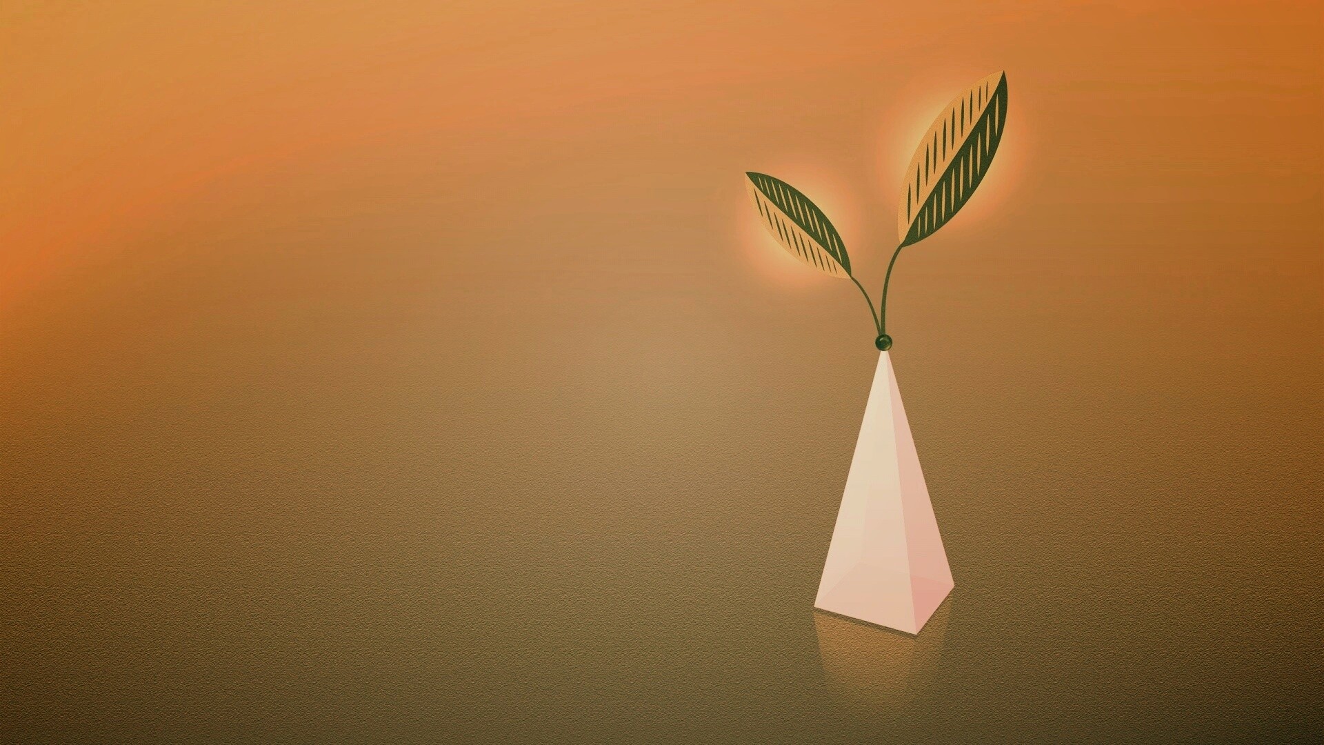 Пирамида и листик обои