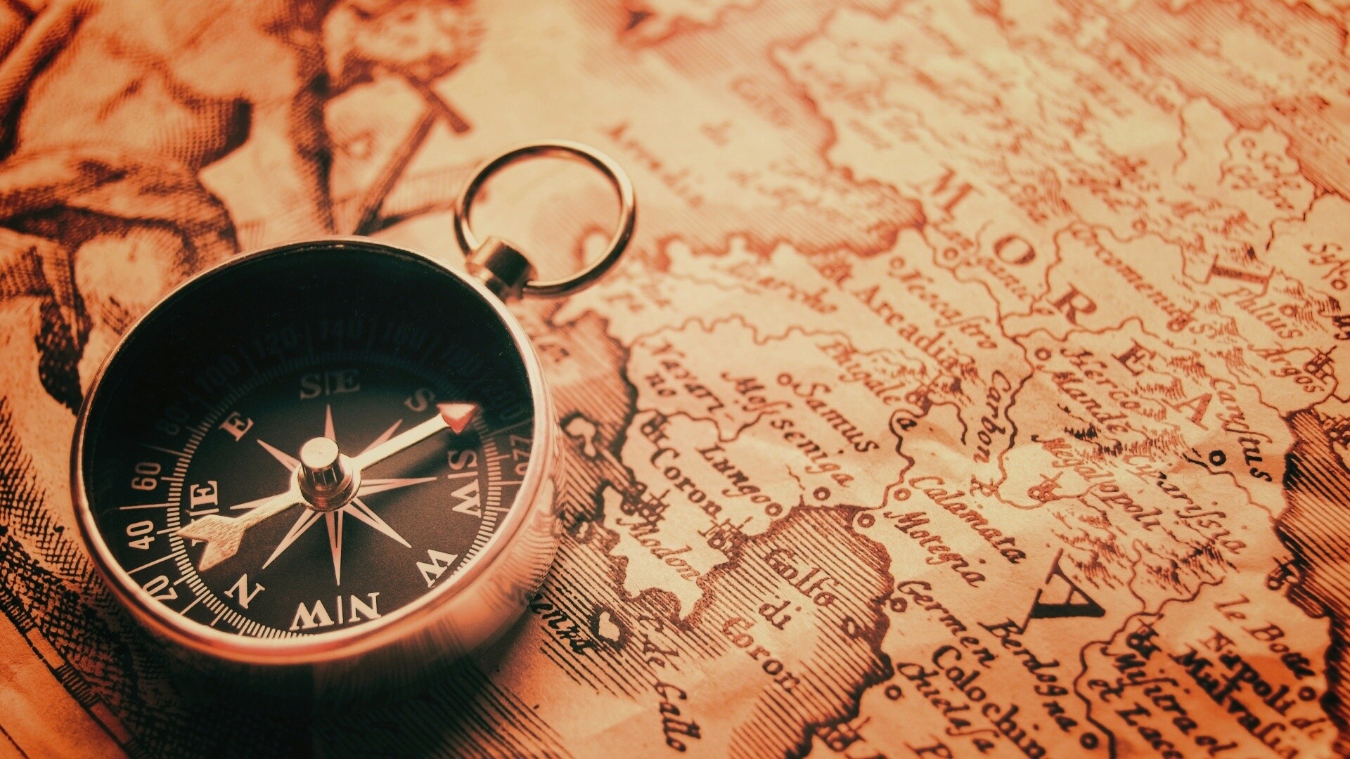 Компас и карта обои