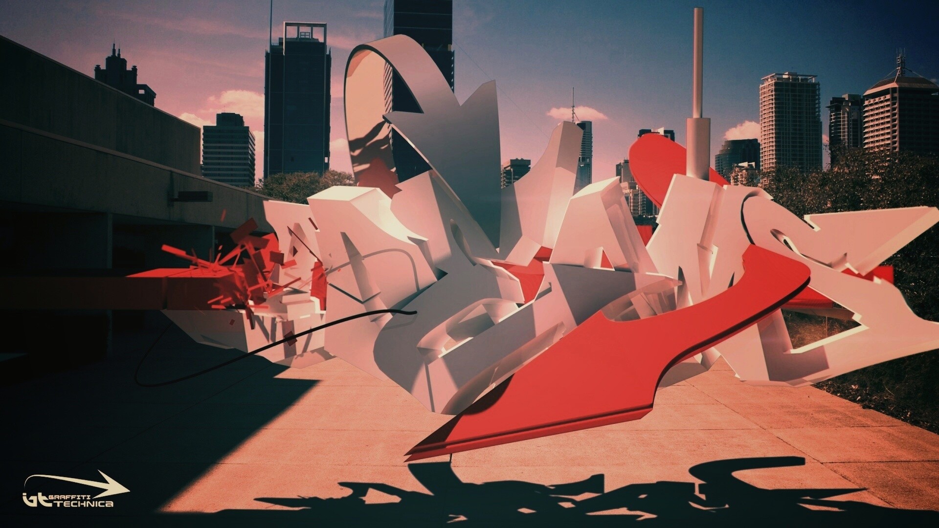 Трехмерное граффити обои