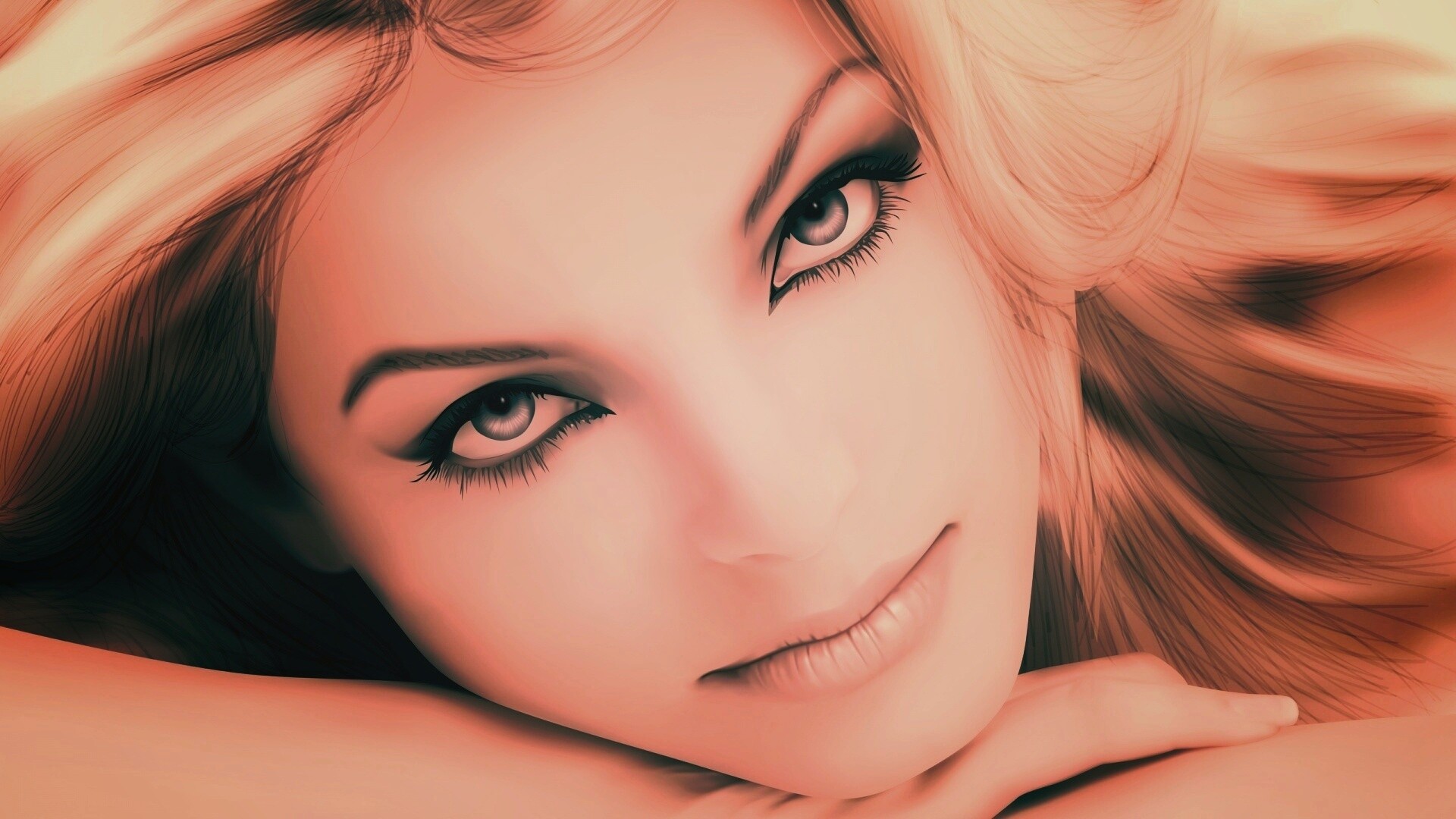 Девушка в векторе обои