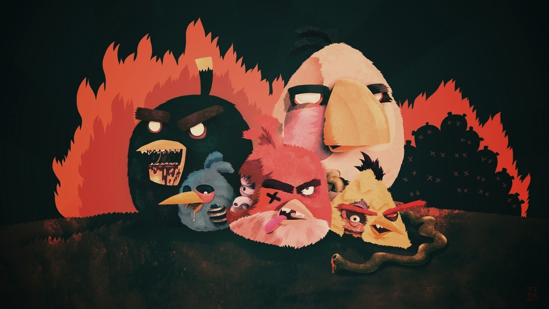 Angry Zombie Birds обои
