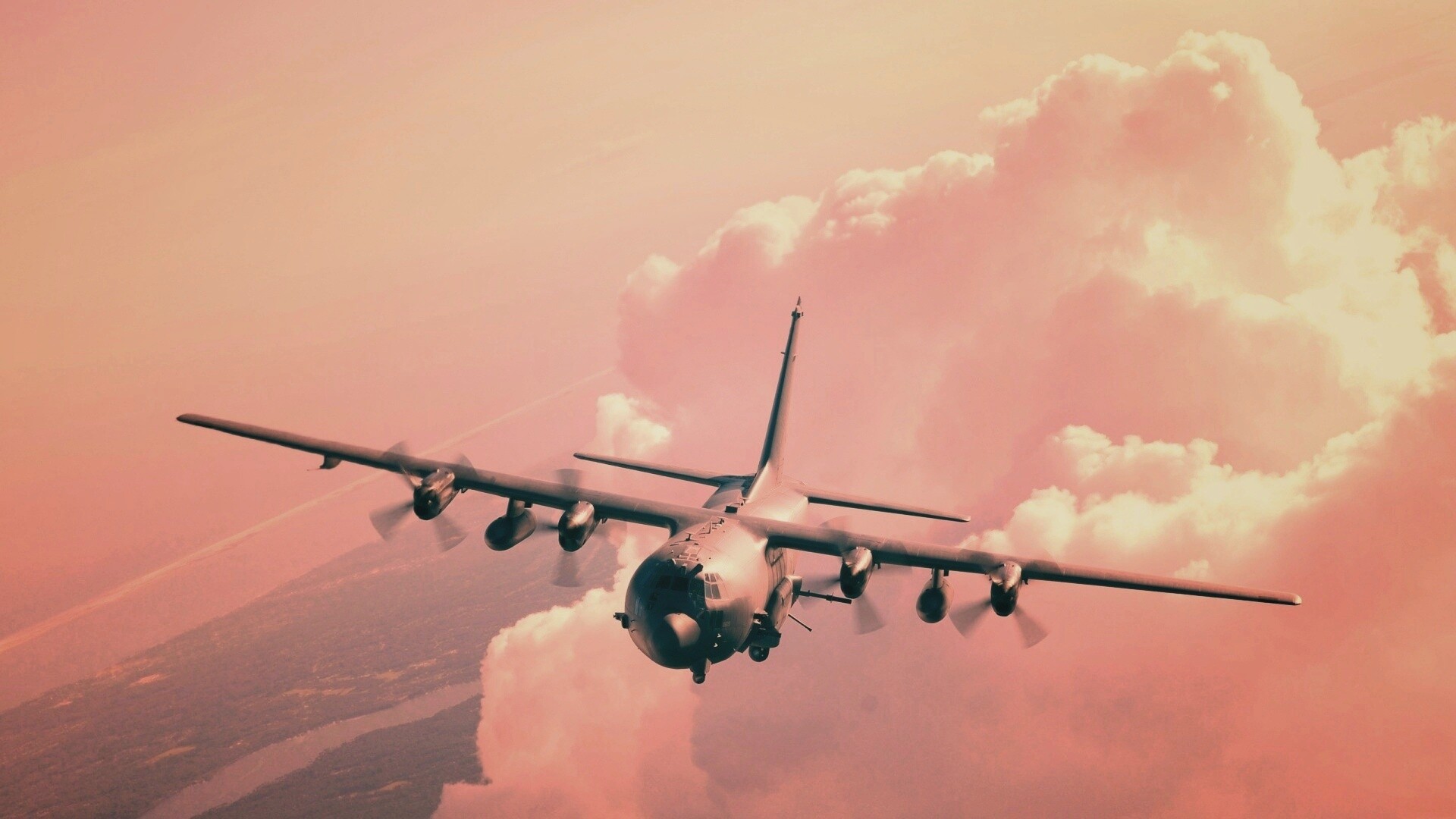 Самолет АС-130 обои