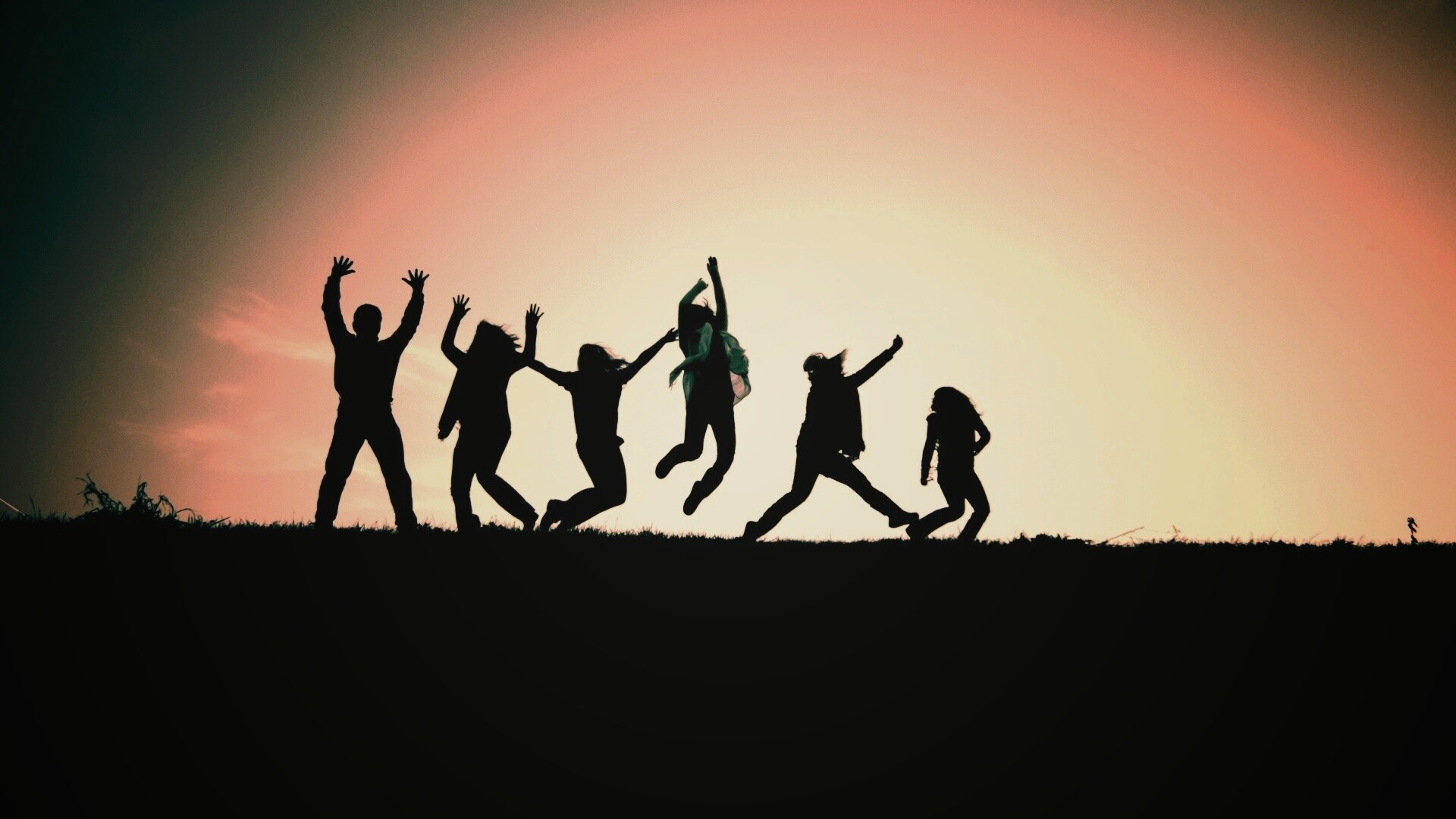 Силуэты людей обои