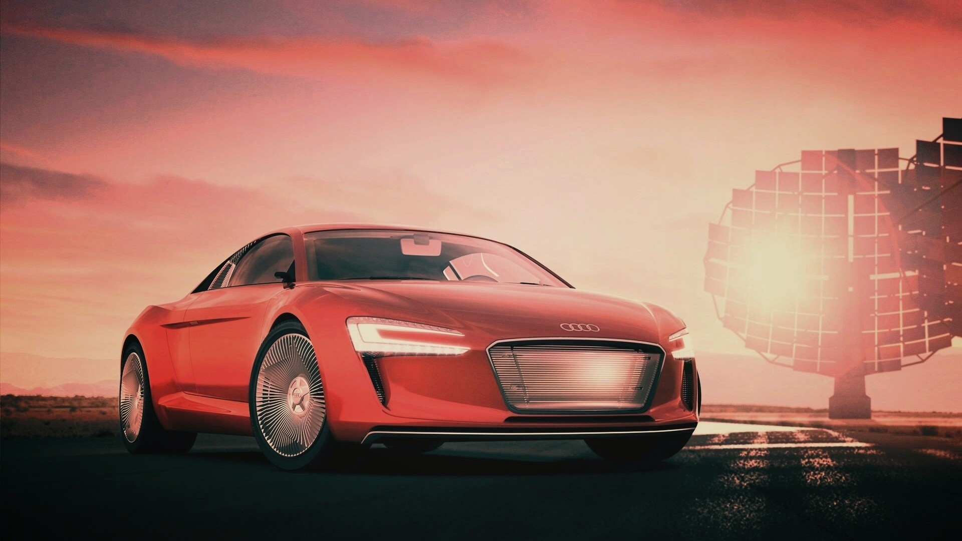 Красный автомобиль Audi обои